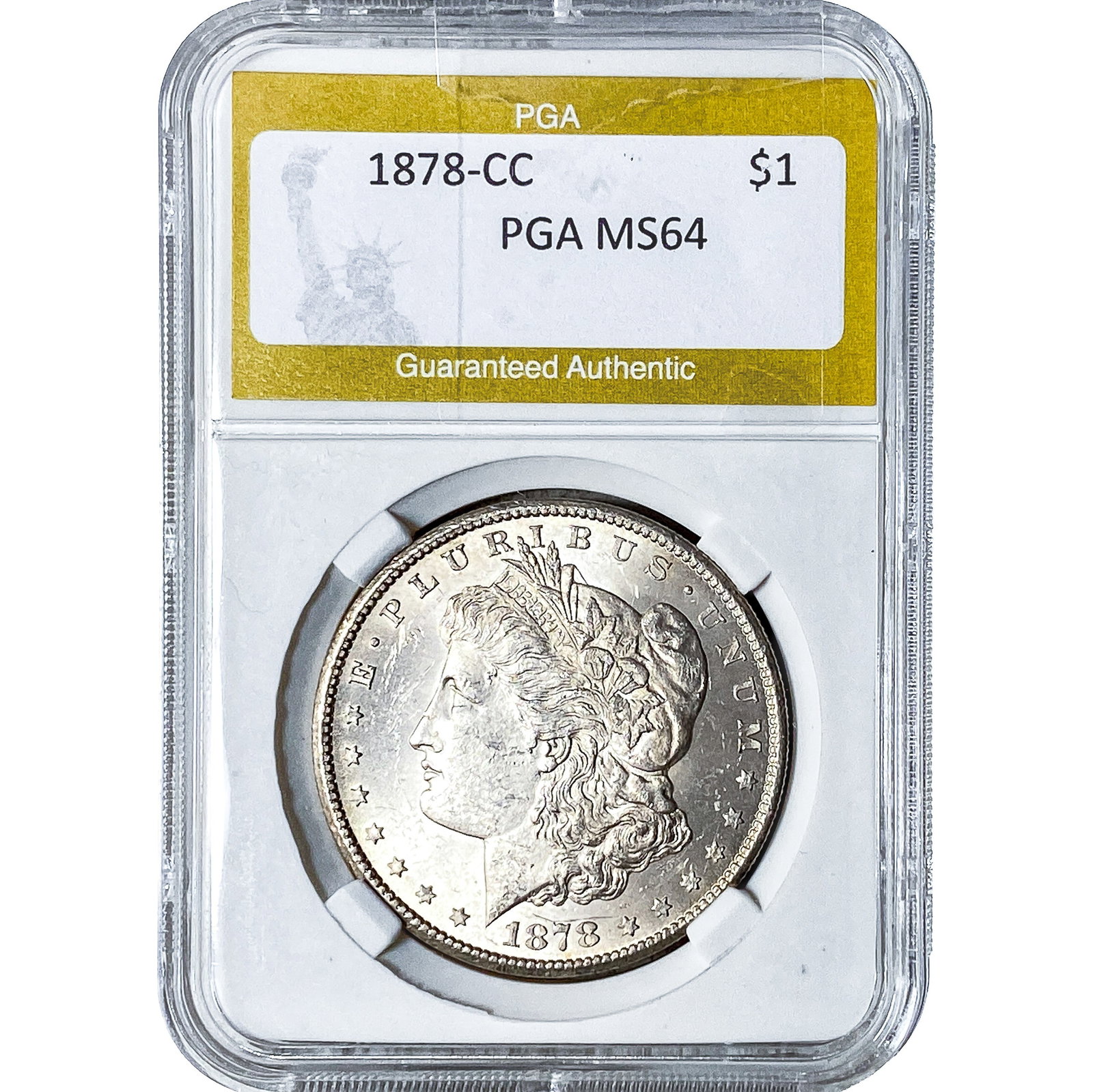 1878-CC Morgan Silver Dollar PGA MS64: 1878-CC Morgan Silver Dollar PGA MS64