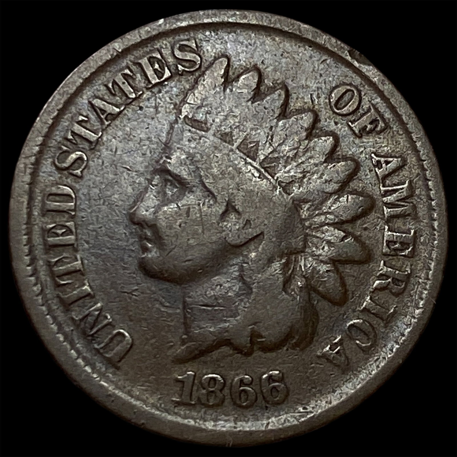 1866 Indian Head Cent LIGHTLY CIRCULATED: 1866 Indian Head Cent LIGHTLY CIRCULATED