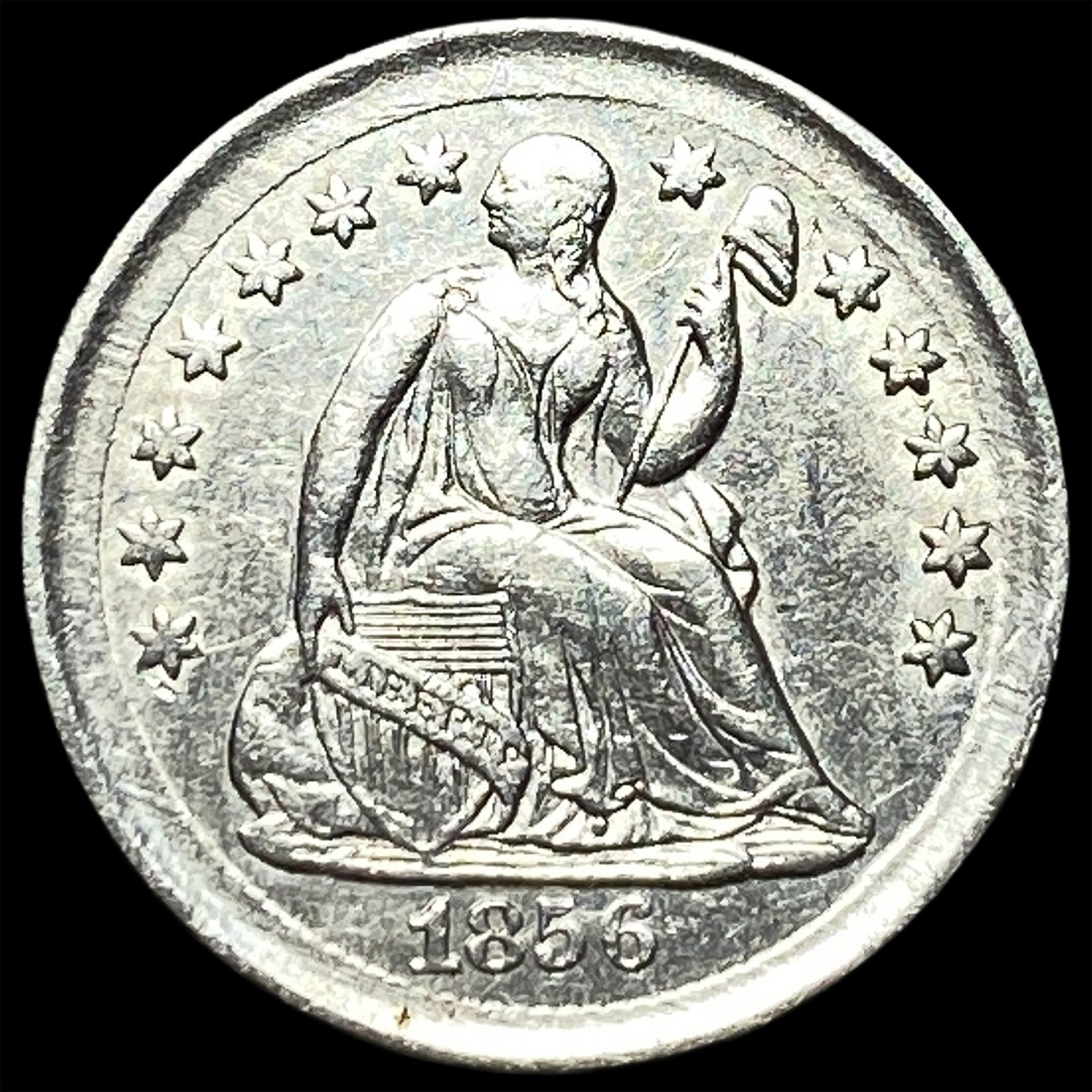1856 Seated Liberty Half Dime CLOSELY UNCIRCULATED (1 of 2)