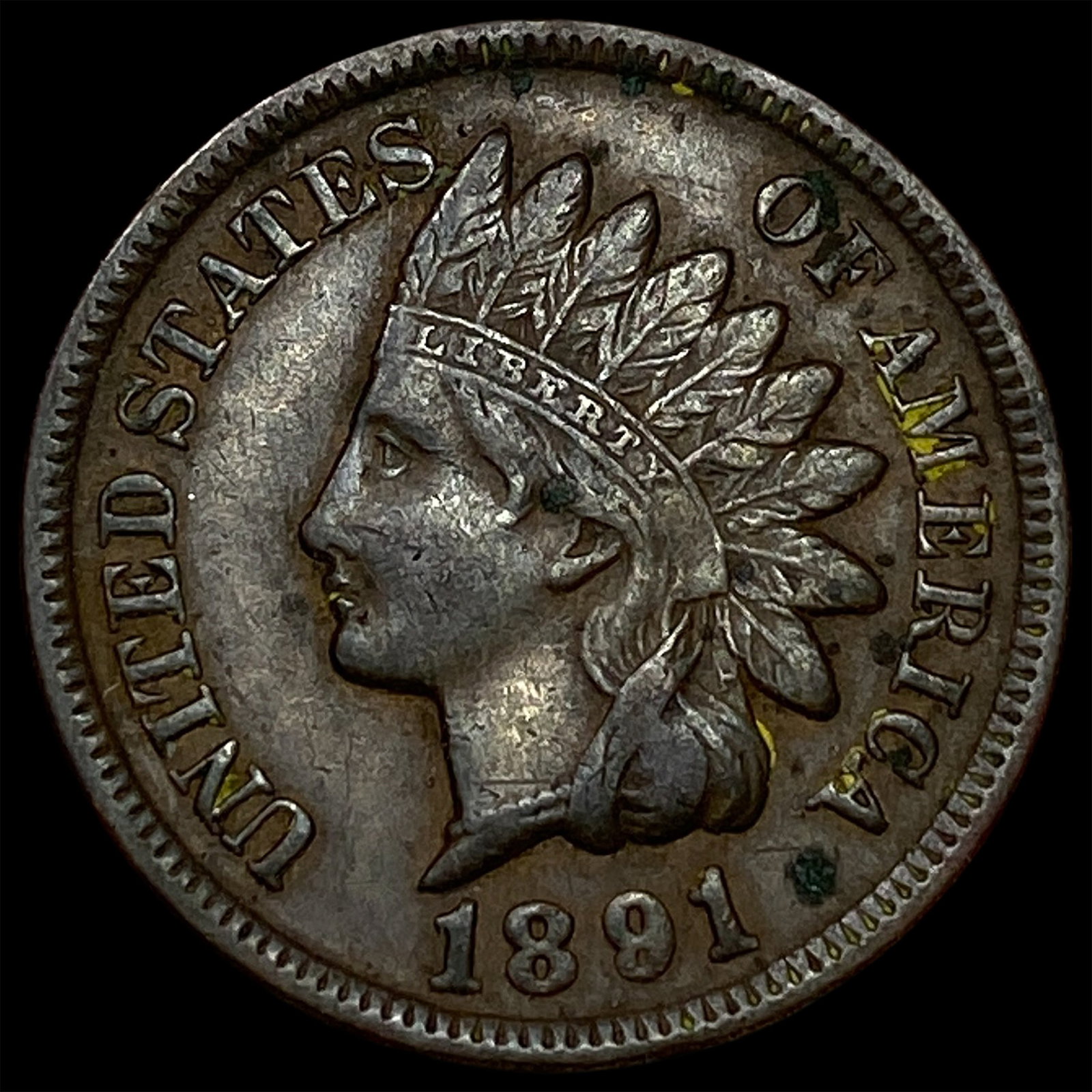 1891 Indian Head Cent CLOSELY UNCIRCULATED: 1891 Indian Head Cent CLOSELY UNCIRCULATED