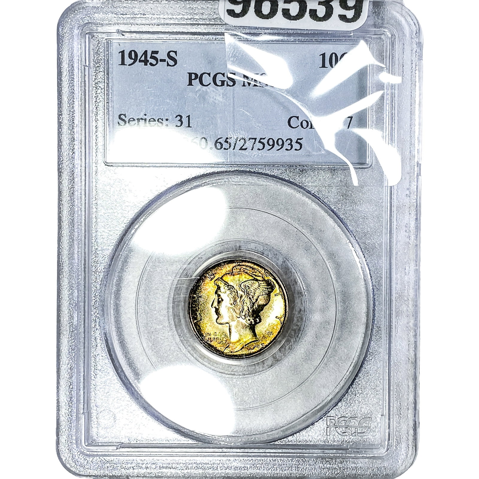 1945-S Mercury Silver Dime PCGS MS65 (1 of 2)