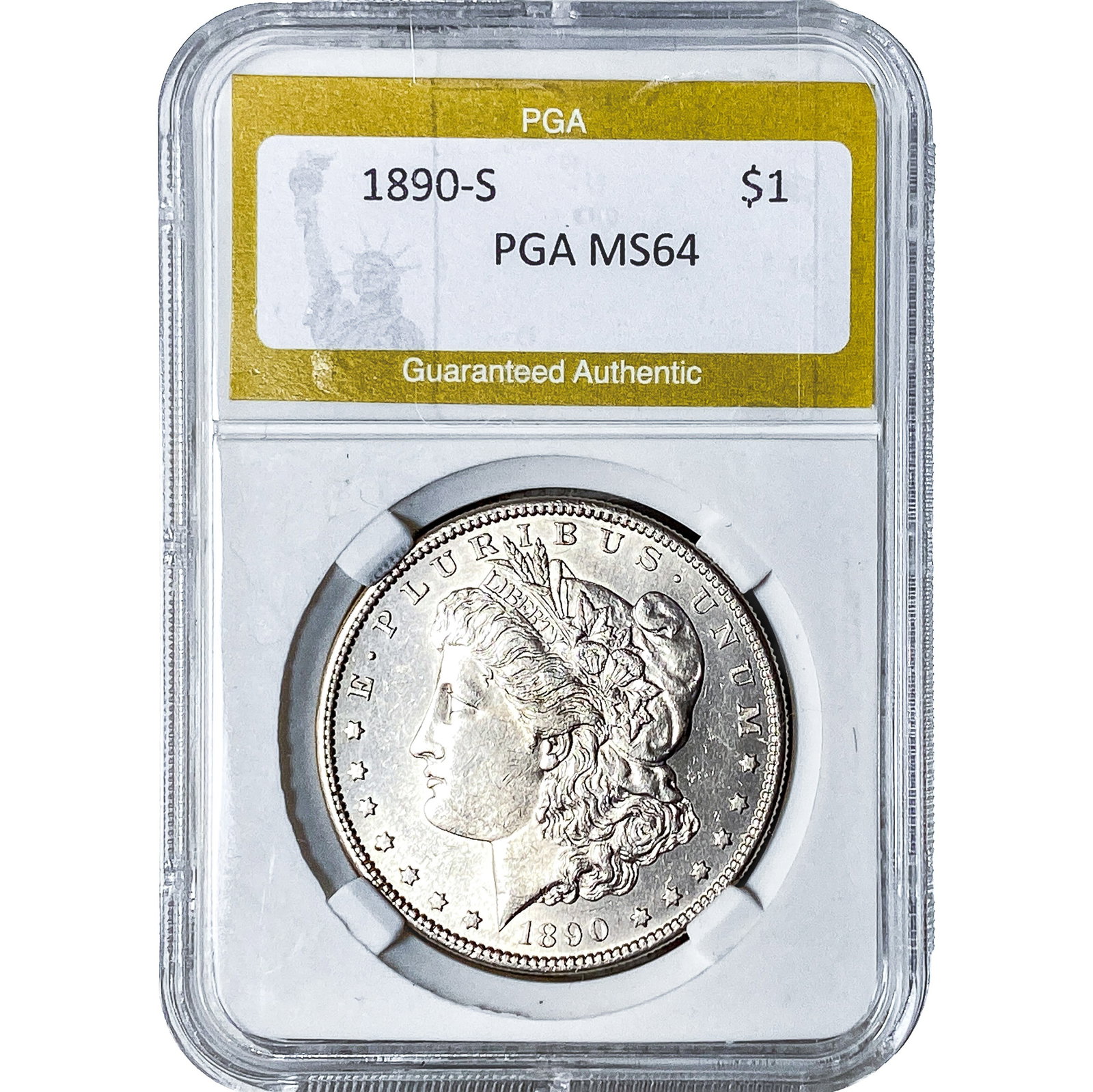 1890-S Morgan Silver Dollar PGA MS64: 1890-S Morgan Silver Dollar PGA MS64