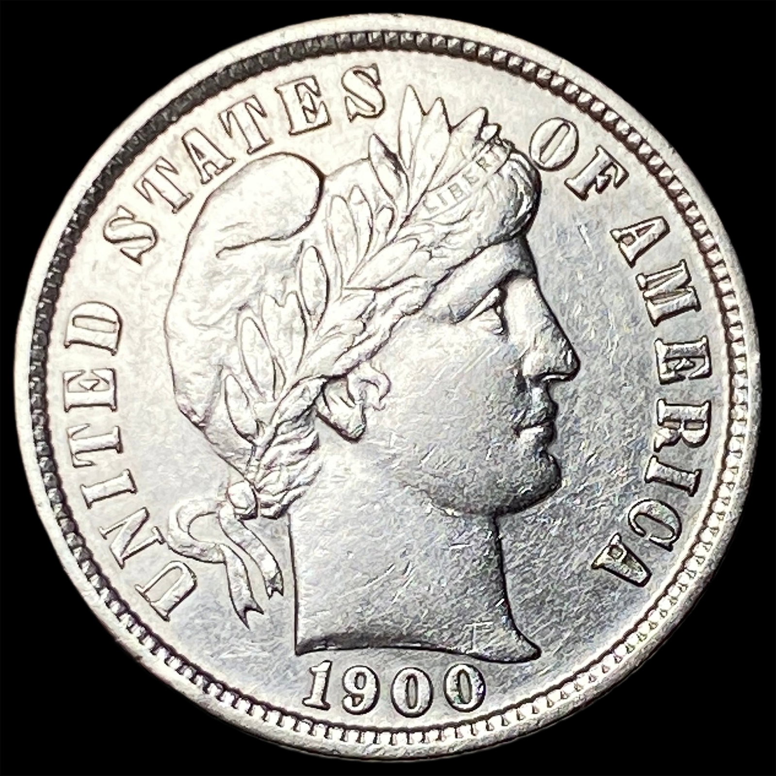 1900-S Silver Barber Dime UNCIRCULATED: 1900-S Silver Barber Dime UNCIRCULATED
