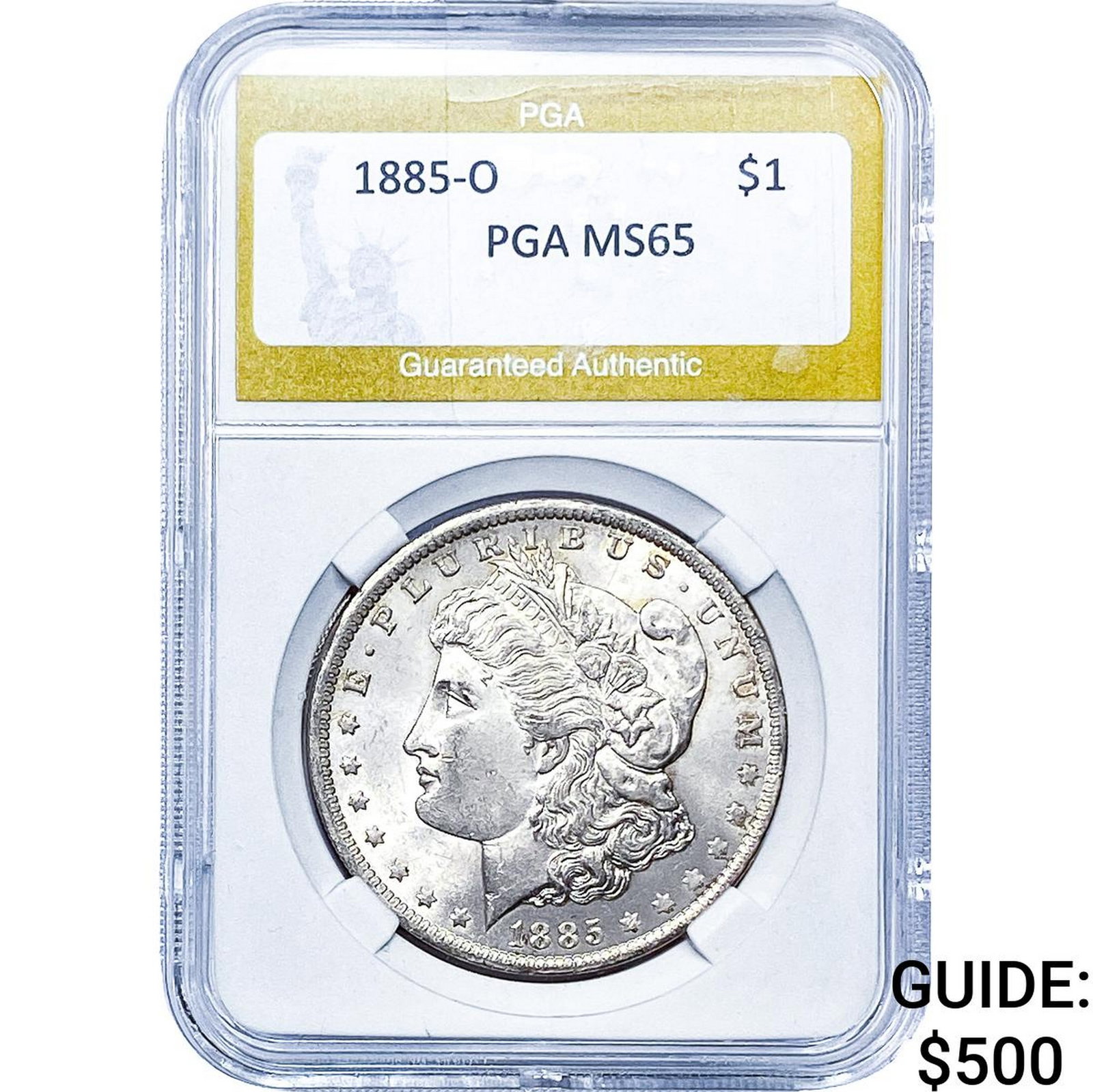 1885-O Morgan Silver Dollar PGA MS65: 1885-O Morgan Silver Dollar PGA MS65