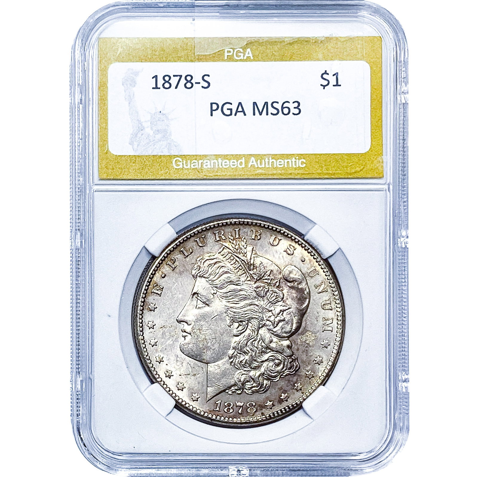 1878-S Morgan Silver Dollar PGA MS63: 1878-S Morgan Silver Dollar PGA MS63