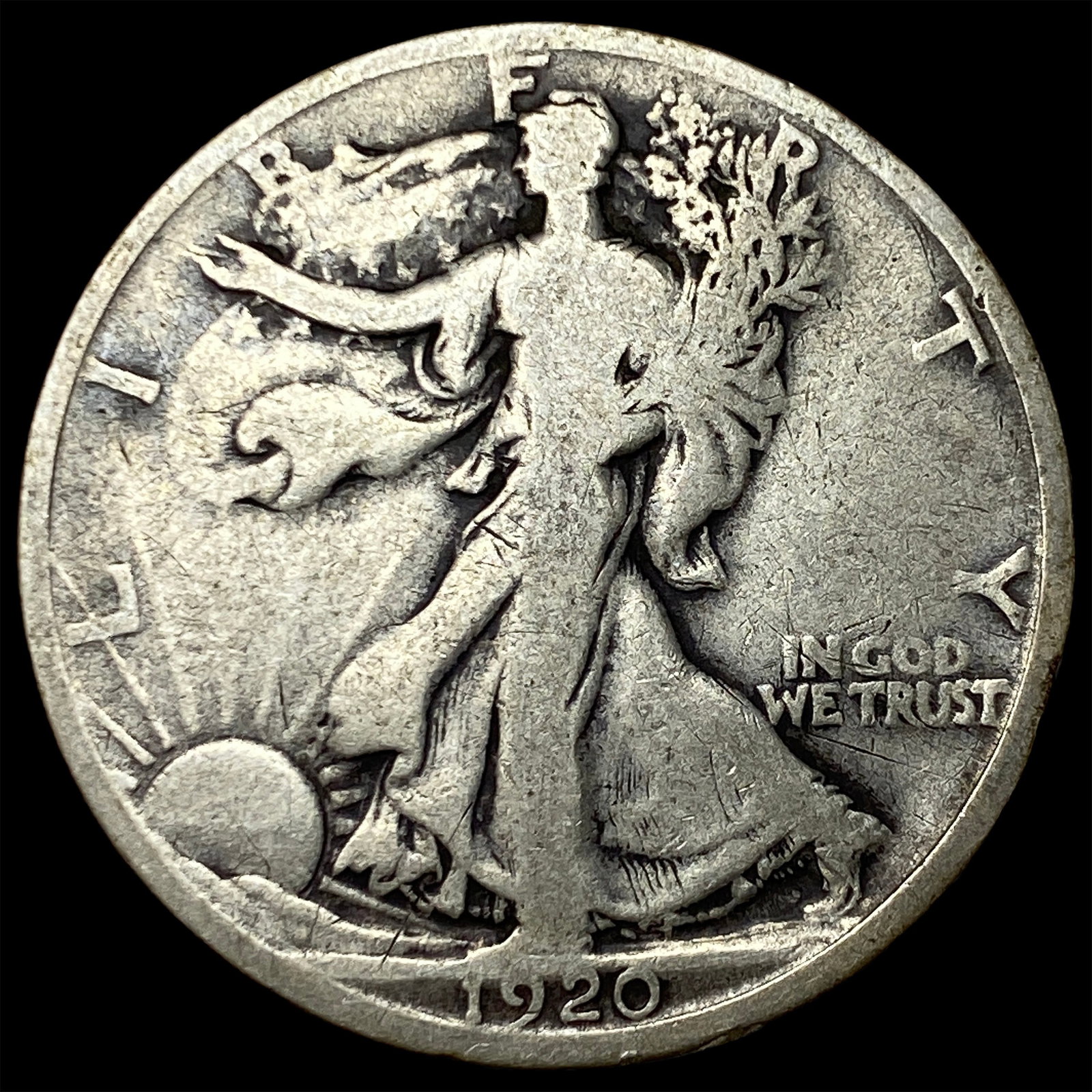 1920-D Silver Walking Liberty Half Dollar LIGHTLY CIRCULATED: 1920-D Silver Walking Liberty Half Dollar LIGHTLY CIRCULATED