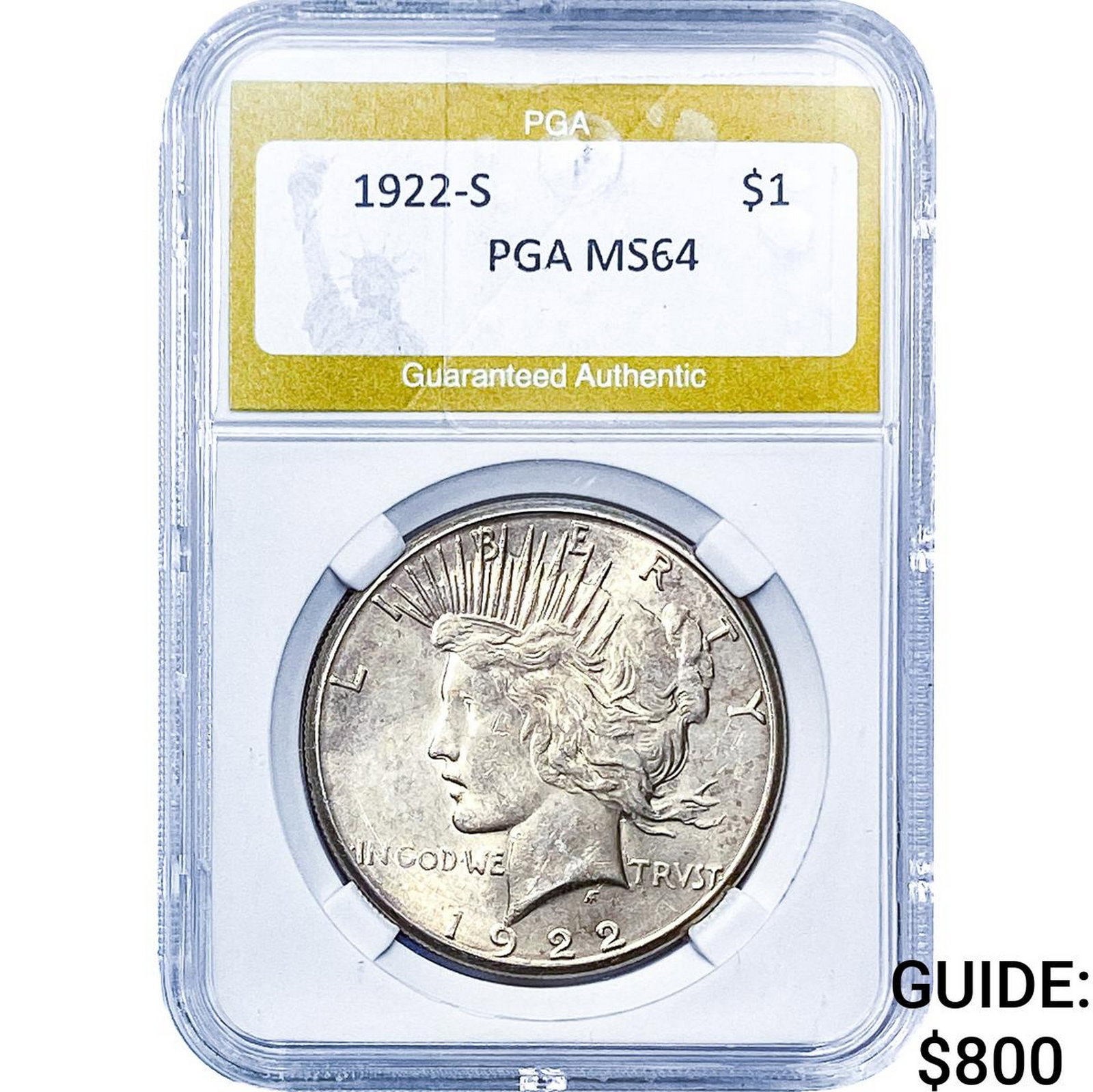 1922-S Silver Peace Dollar PGA MS64 (1 of 2)