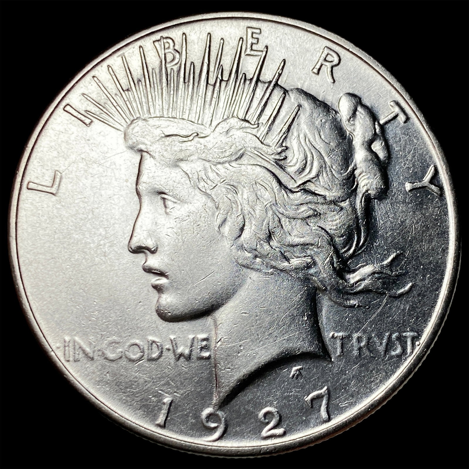 1927-S Silver Peace Dollar NEARLY UNCIRCULATED (1 of 2)