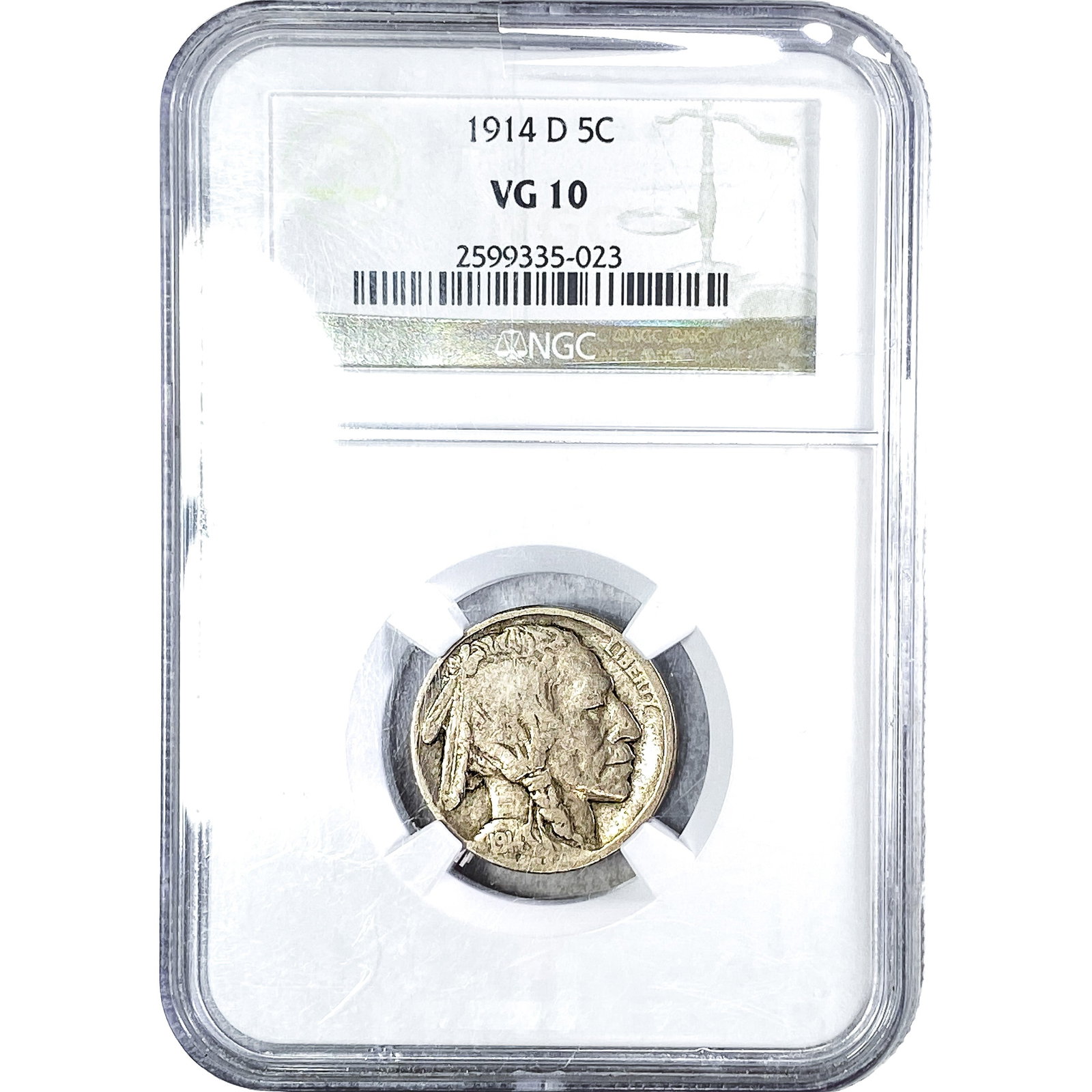 1914-D Buffalo Nickel NGC VG10 (1 of 2)