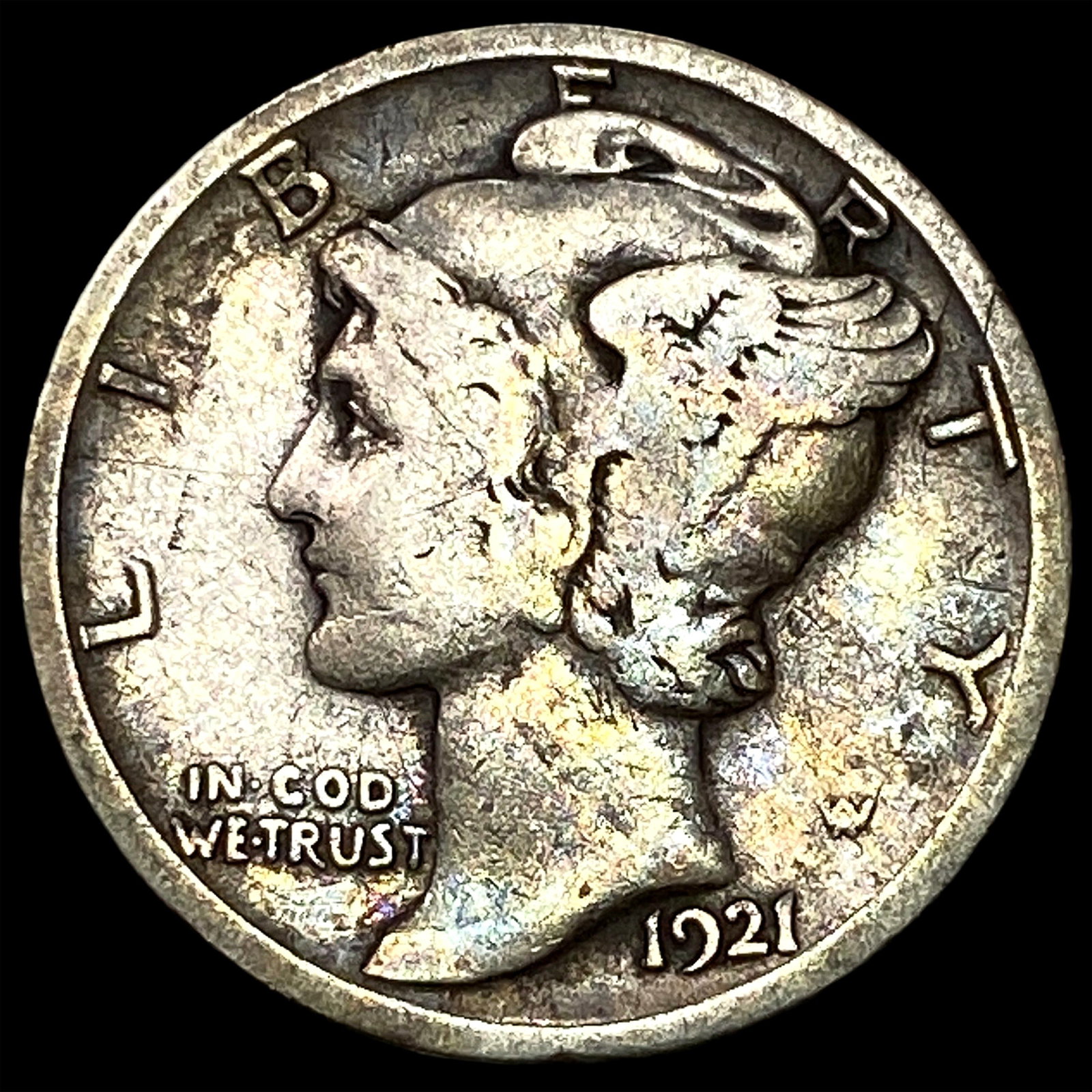 1921-D Silver Mercury Dime LIGHTLY CIRCULATED: 1921-D Silver Mercury Dime LIGHTLY CIRCULATED