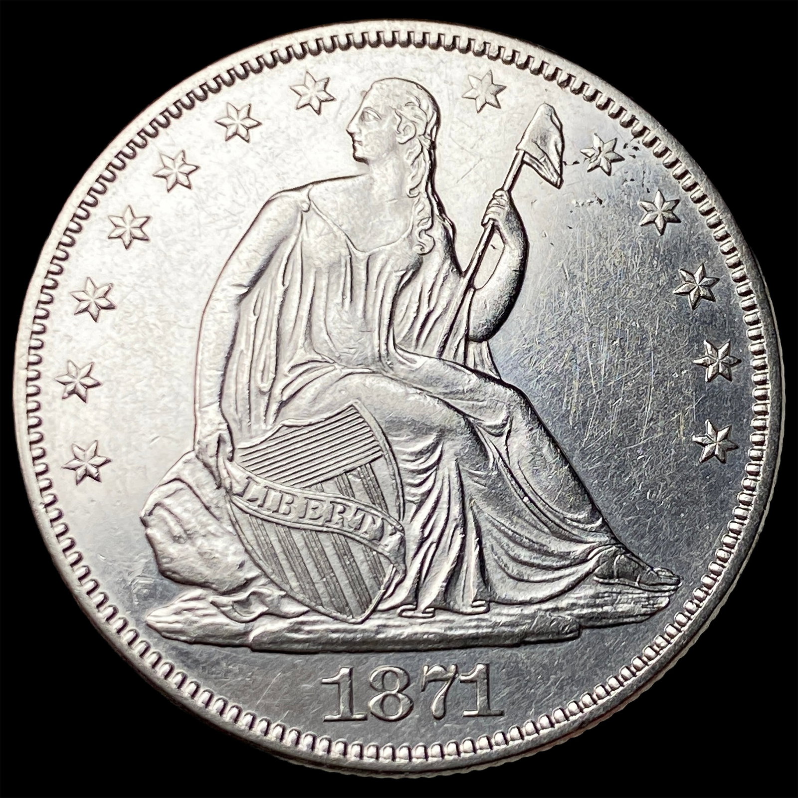 1871 Seated Liberty Half Dollar UNCIRCULATED: 1871 Seated Liberty Half Dollar UNCIRCULATED