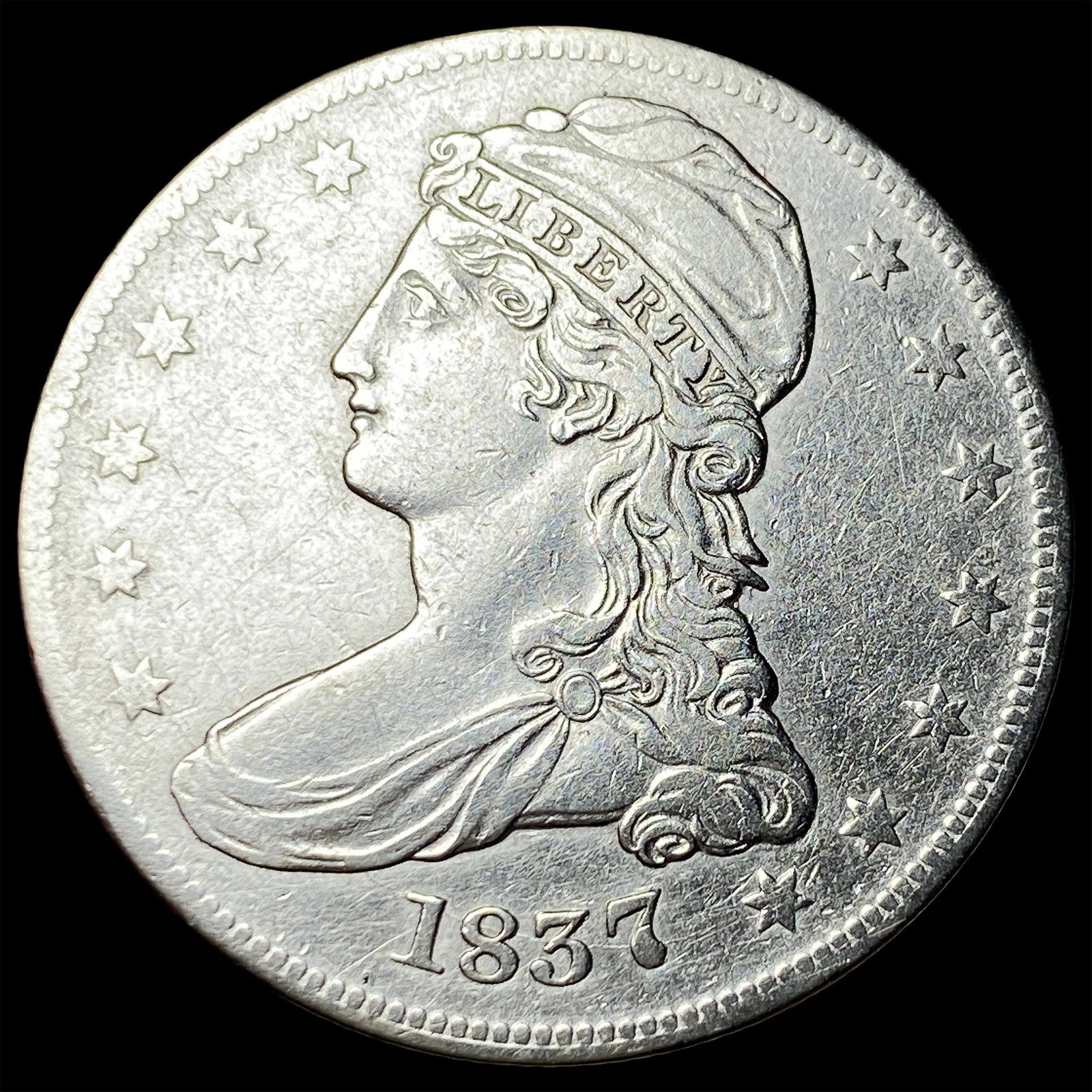 1837 Capped Bust Half Dollar LIGHTLY CIRCULATED: 1837 Capped Bust Half Dollar LIGHTLY CIRCULATED
