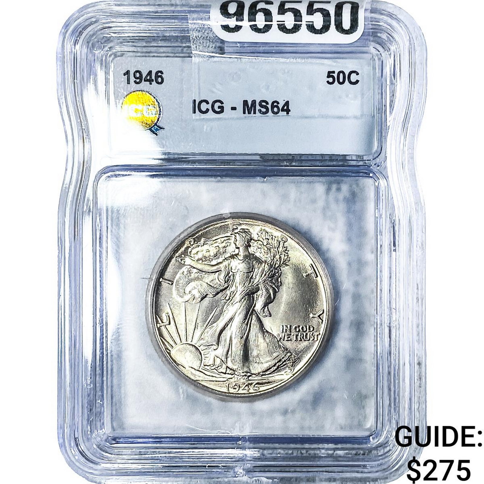 1946 Walking Liberty Half Dollar ICG MS64: 1946 Walking Liberty Half Dollar ICG MS64