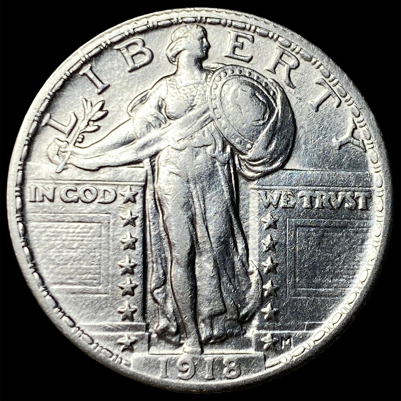 1918 Silver Standing Liberty Quarter UNCIRCULATED (1 of 2)