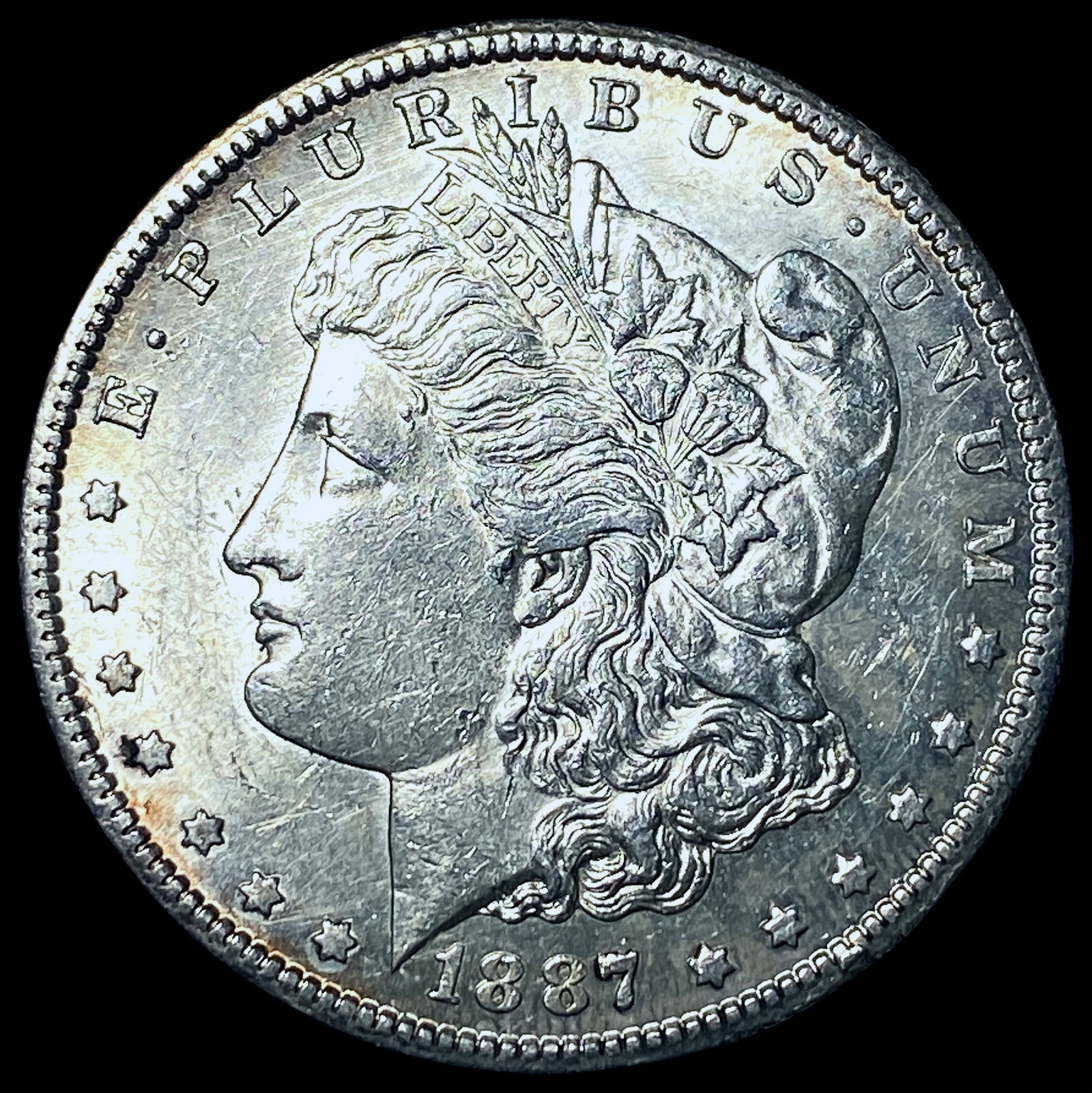 1887-S Silver Morgan Dollar CHOICE AU: 1887-S Silver Morgan Dollar CHOICE AU