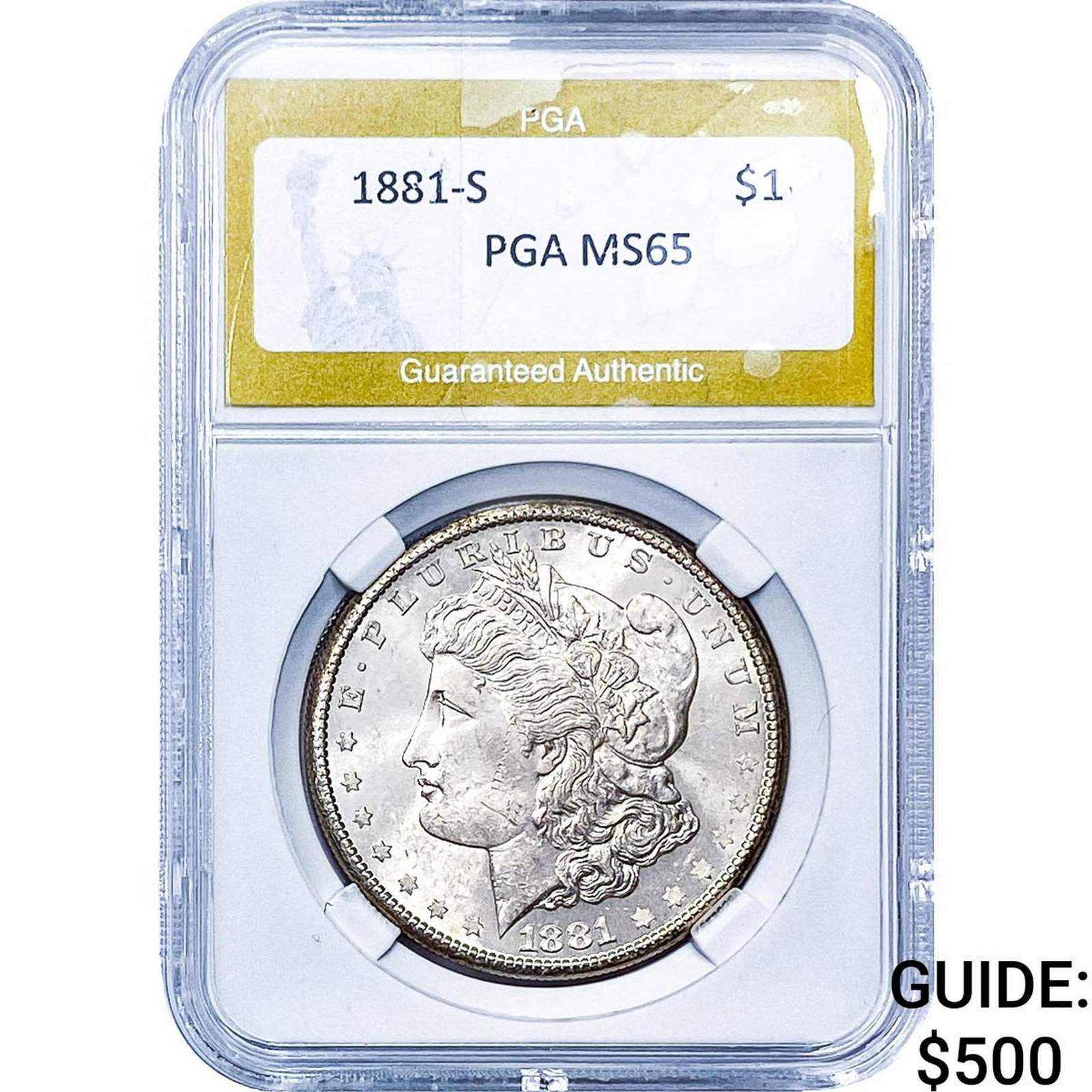 1881-S Morgan Silver Dollar PGA MS65: 1881-S Morgan Silver Dollar PGA MS65