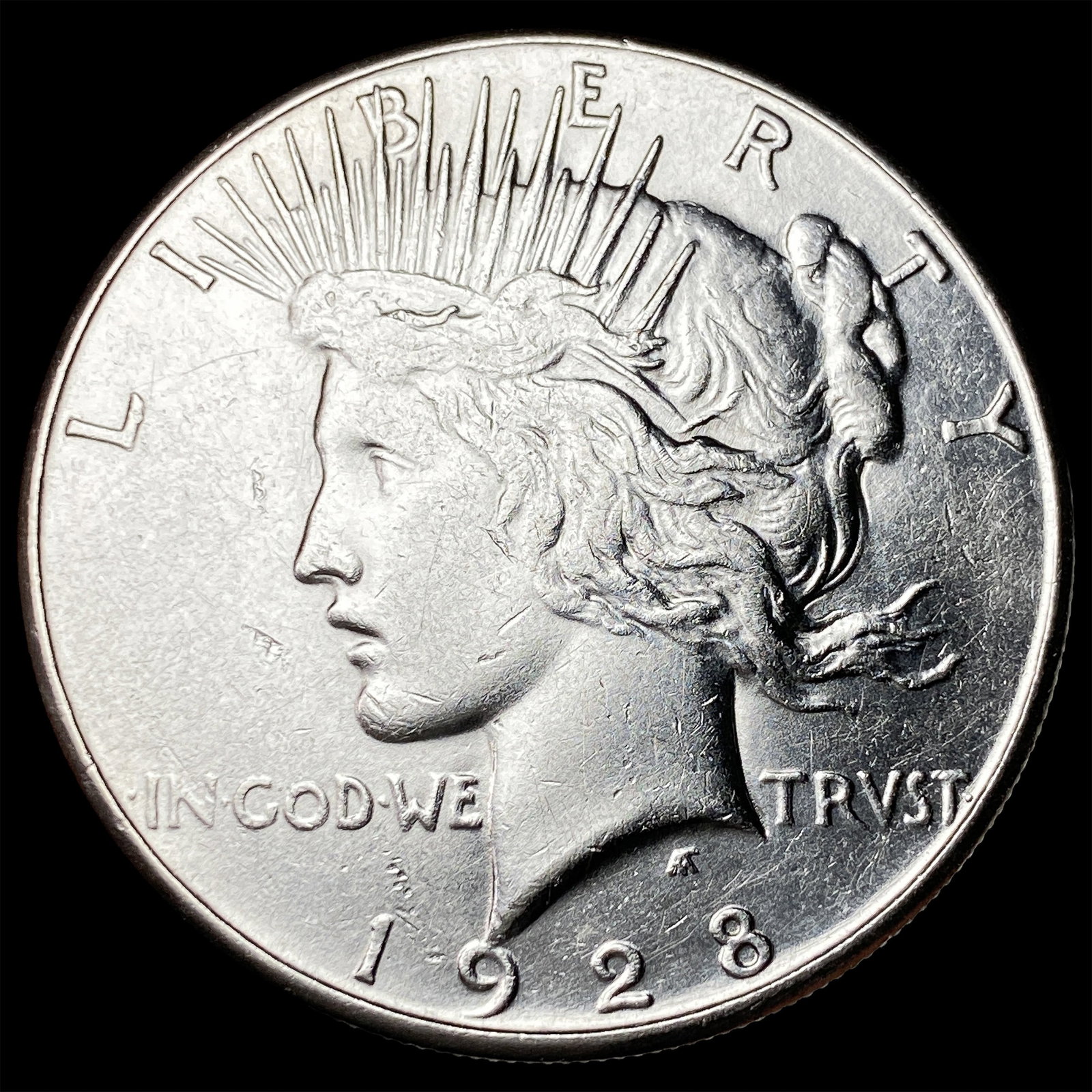 1928-S Silver Peace Dollar CHOICE AU: 1928-S Silver Peace Dollar CHOICE AU