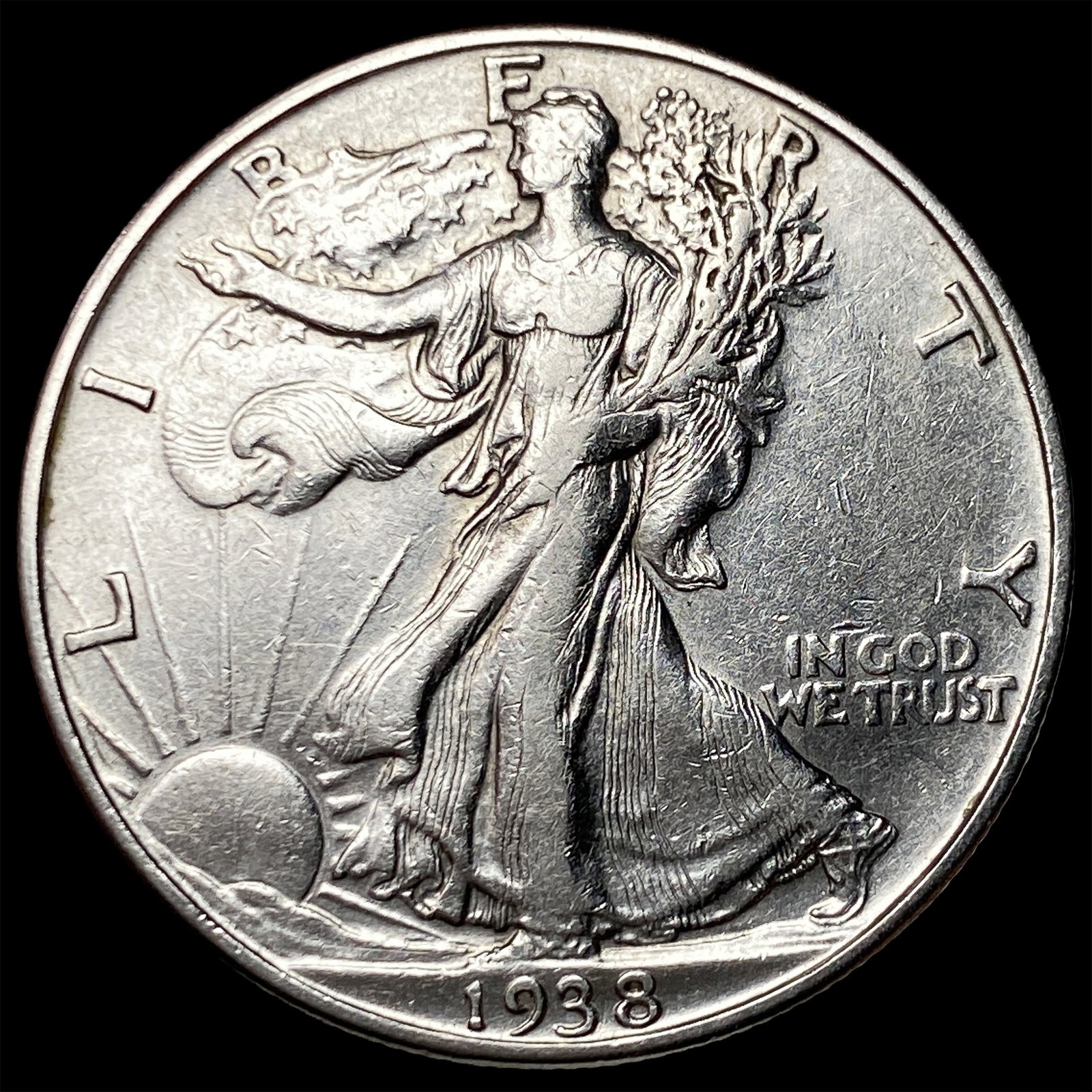 1938-D Silver Walking Liberty Half Dollar CHOICE AU: 1938-D Silver Walking Liberty Half Dollar CHOICE AU