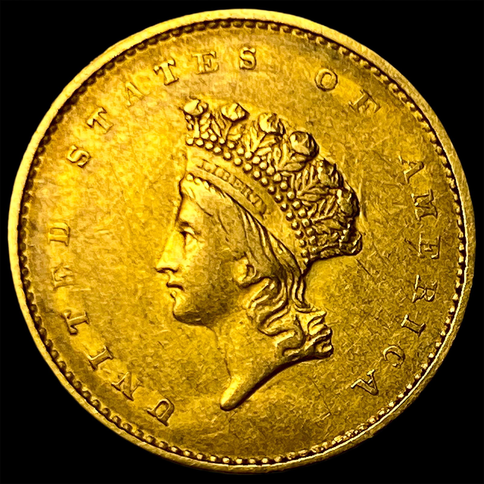 1855 Gold $1 Indian Princess Type 2 NEARLY UNCIRCULATED: 1855 Gold $1 Indian Princess Type 2 NEARLY UNCIRCULATED