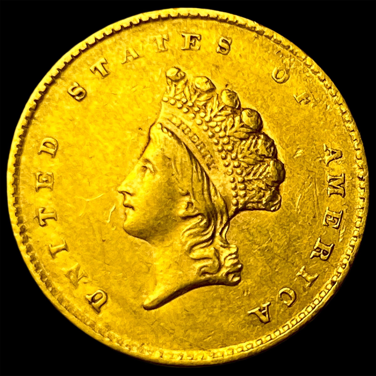 1855 Gold $1 Indian Princess Type 2 CHOICE AU (1 of 2)