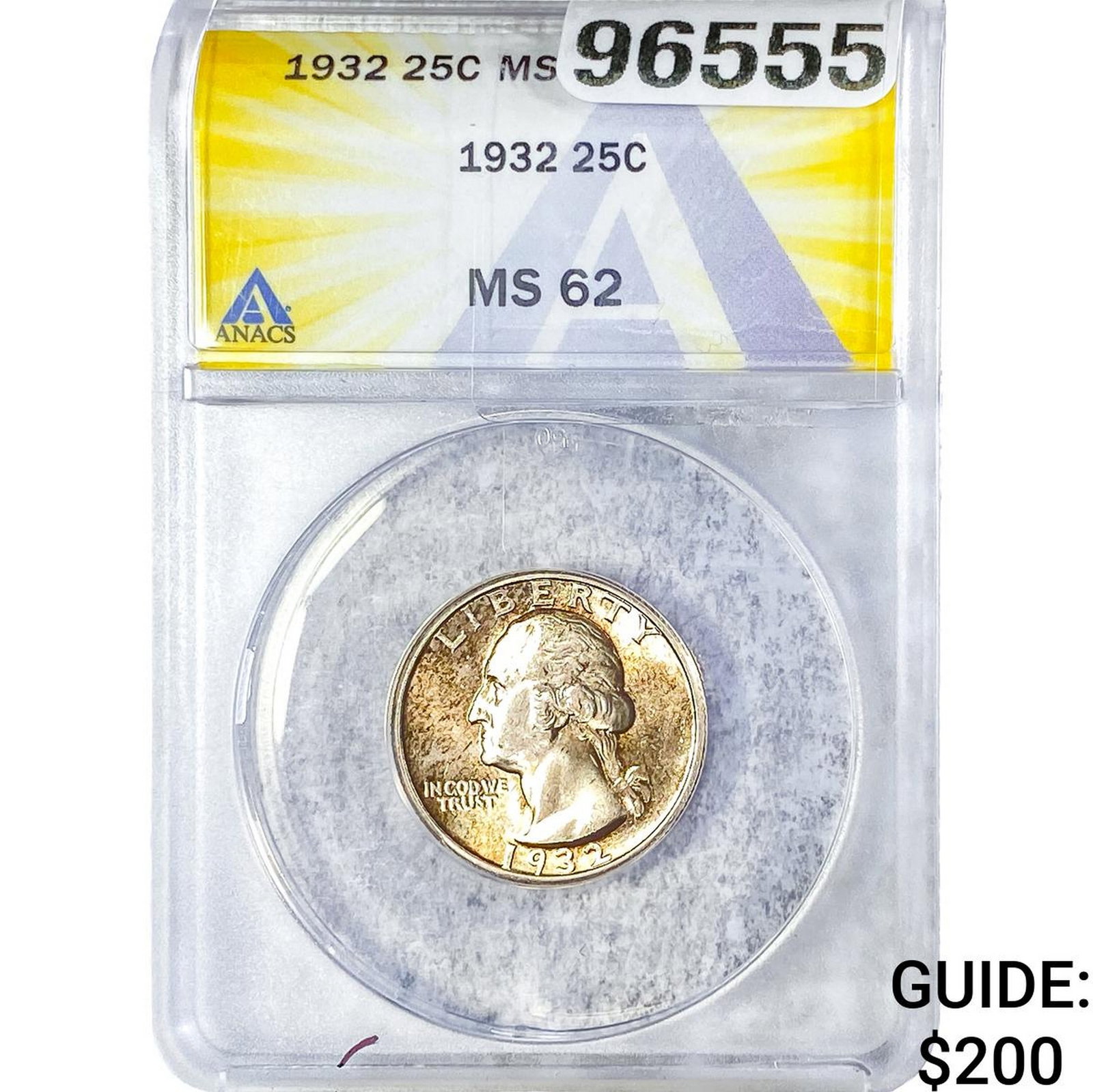 1932 Washington Silver Quarter ANACS MS62: 1932 Washington Silver Quarter ANACS MS62