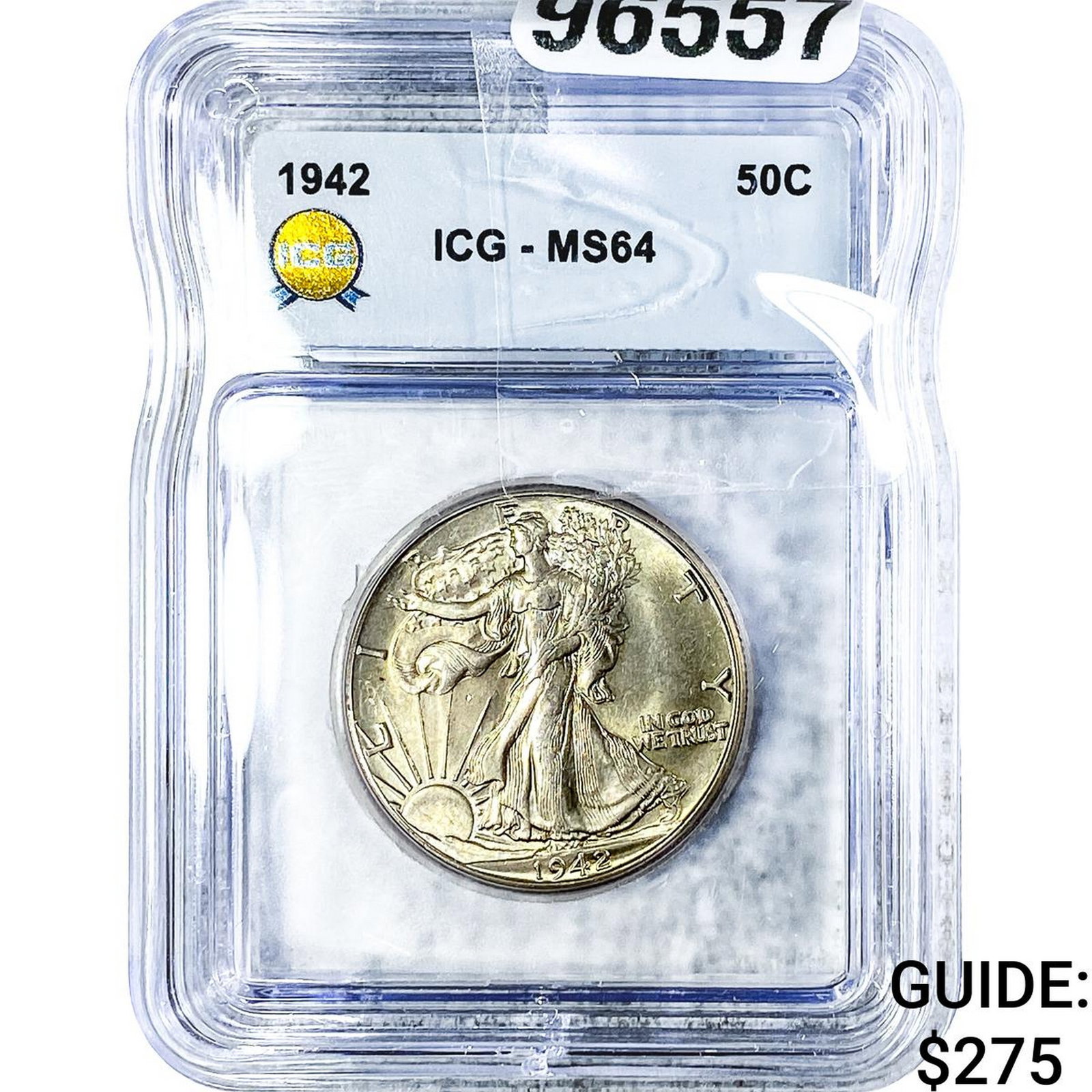 1942 Walking Liberty Half Dollar ICG MS64: 1942 Walking Liberty Half Dollar ICG MS64