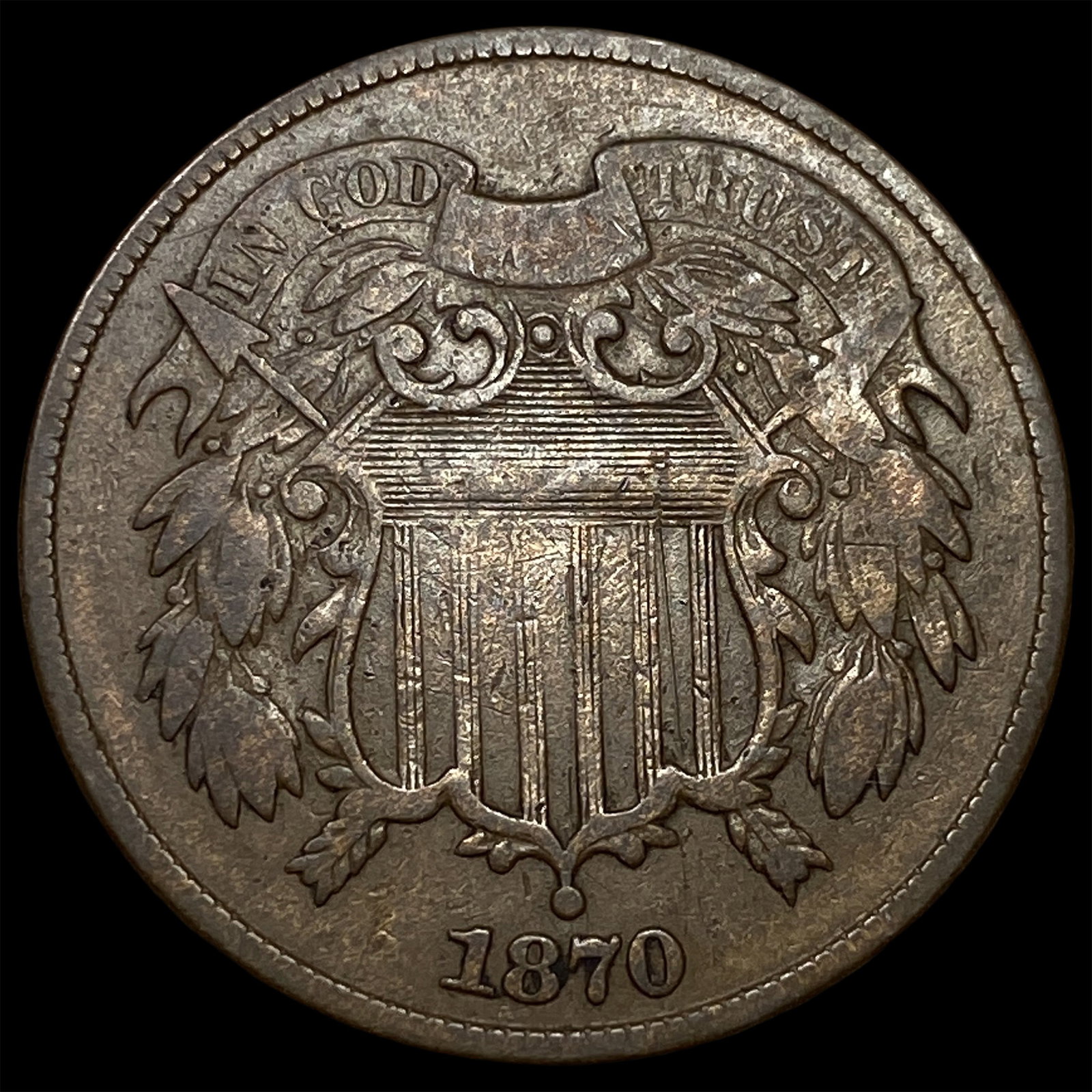 1870 Two-Cent Piece CLOSELY UNCIRCULATED: 1870 Two-Cent Piece CLOSELY UNCIRCULATED