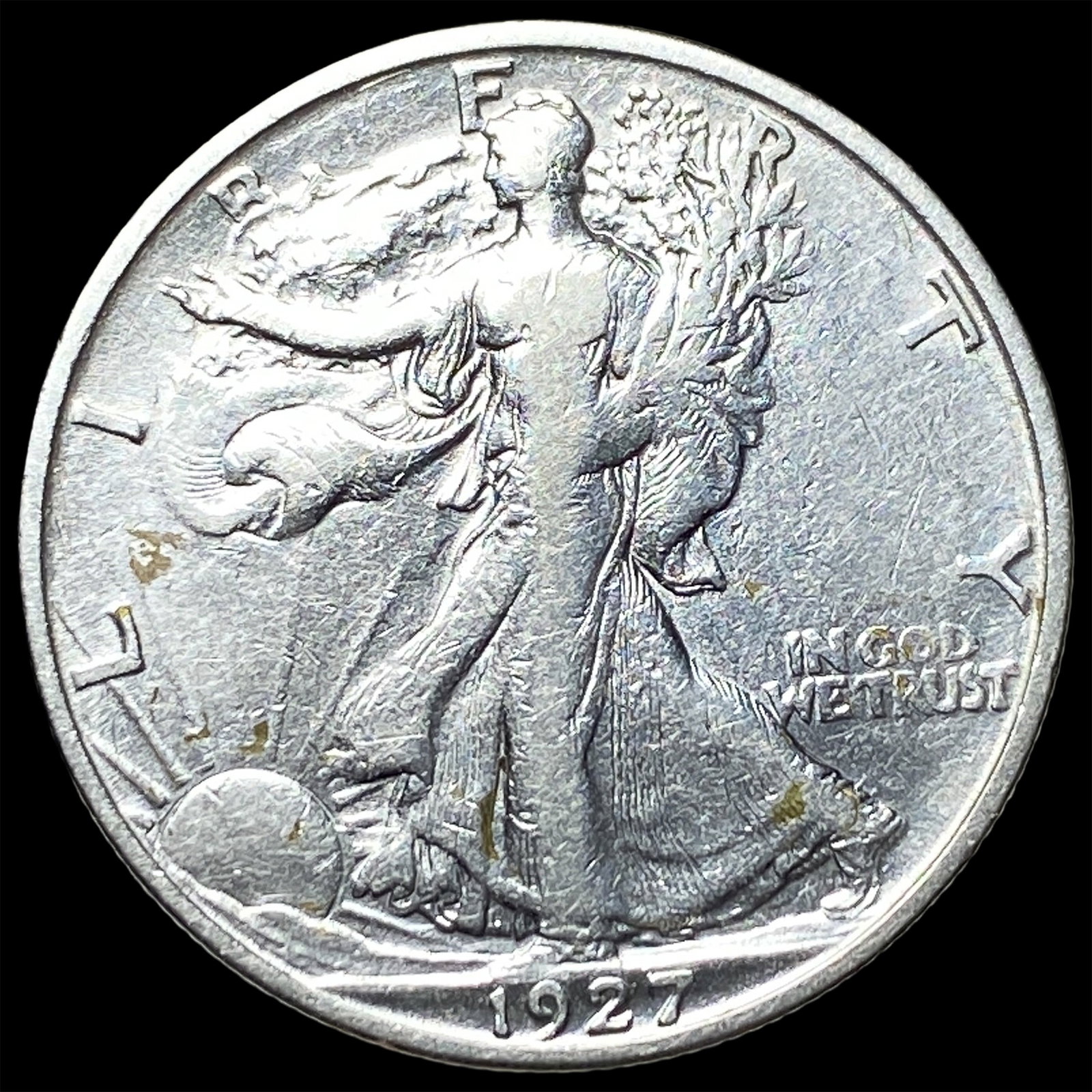 1927-S Silver Walking Liberty Half Dollar NEARLY UNCIRCULATED: 1927-S Silver Walking Liberty Half Dollar NEARLY UNCIRCULATED
