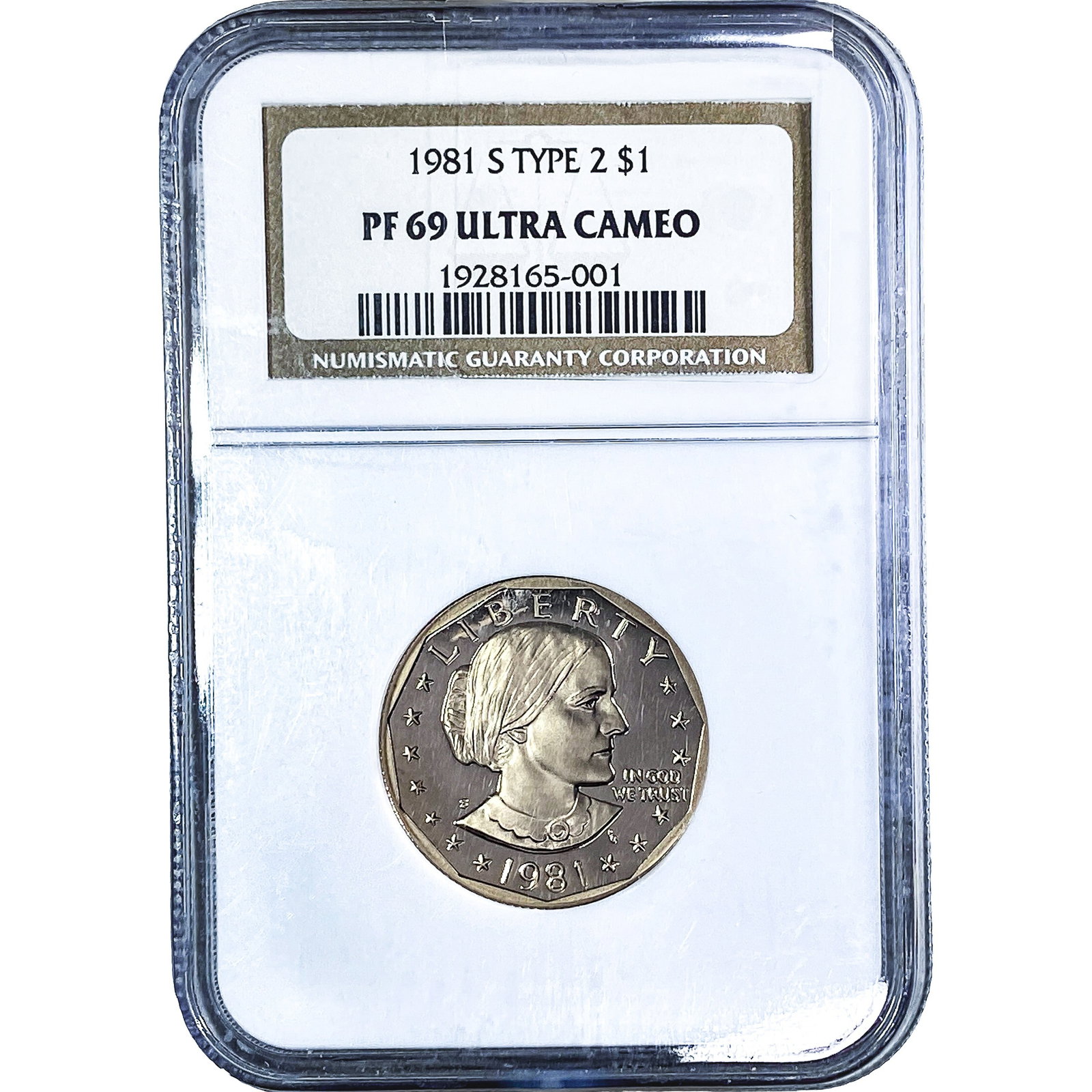 1981-S Susan B. Anthony Dollar NGC PF69 Ultra Cameo Type 2 (1 of 2)