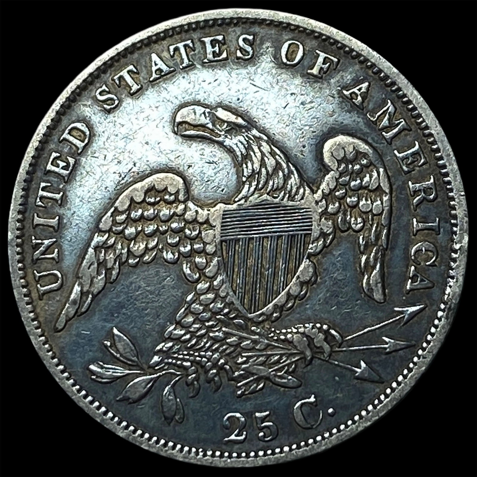 1835 Capped Bust Silver Quarter NEARLY UNCIRCULATED - 2