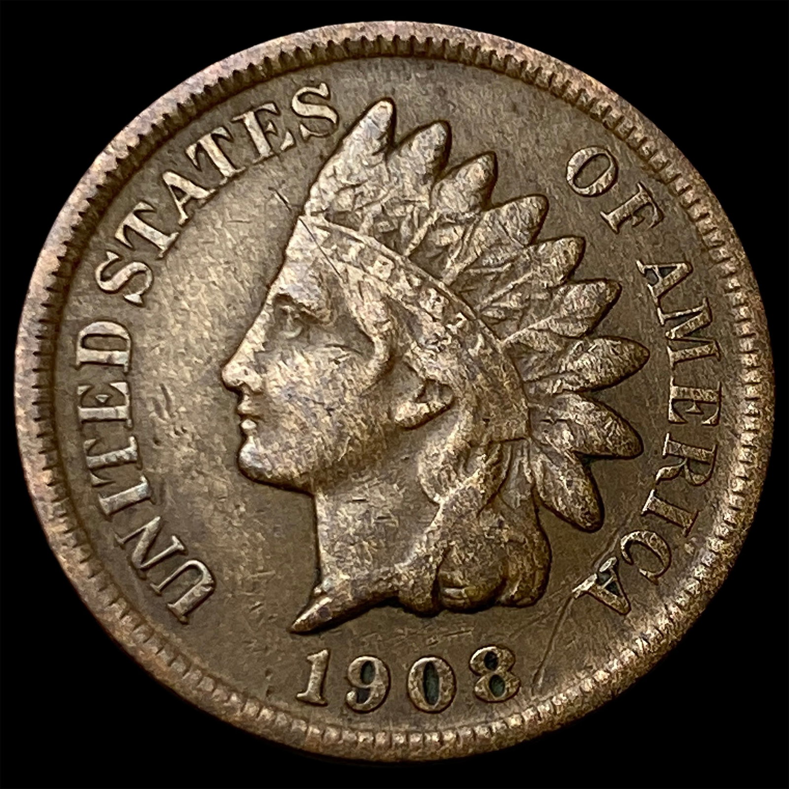 1908-S Indian Head Cent NICELY CIRCULATED (1 of 2)
