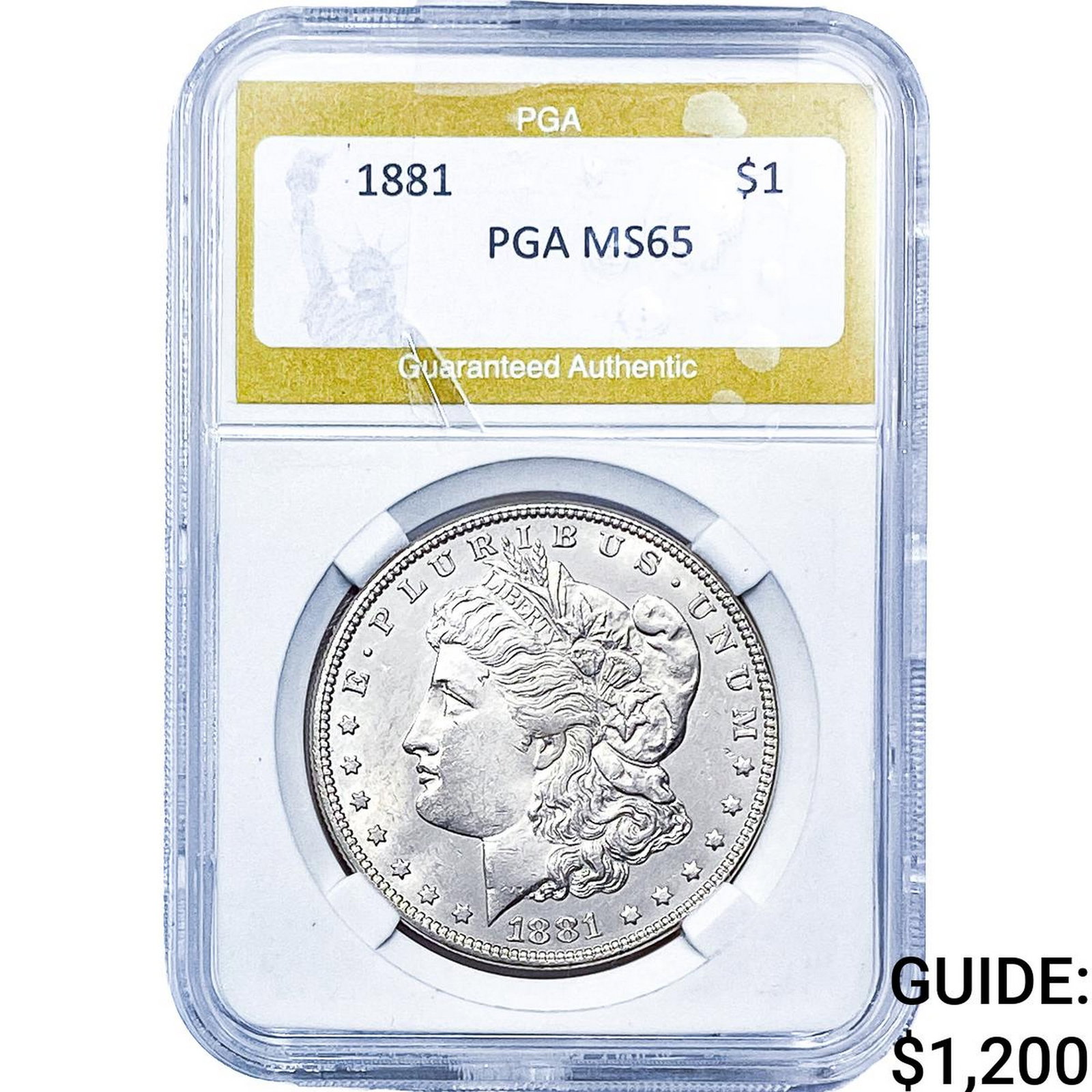 1881 Morgan Silver Dollar PGA MS65: 1881 Morgan Silver Dollar PGA MS65