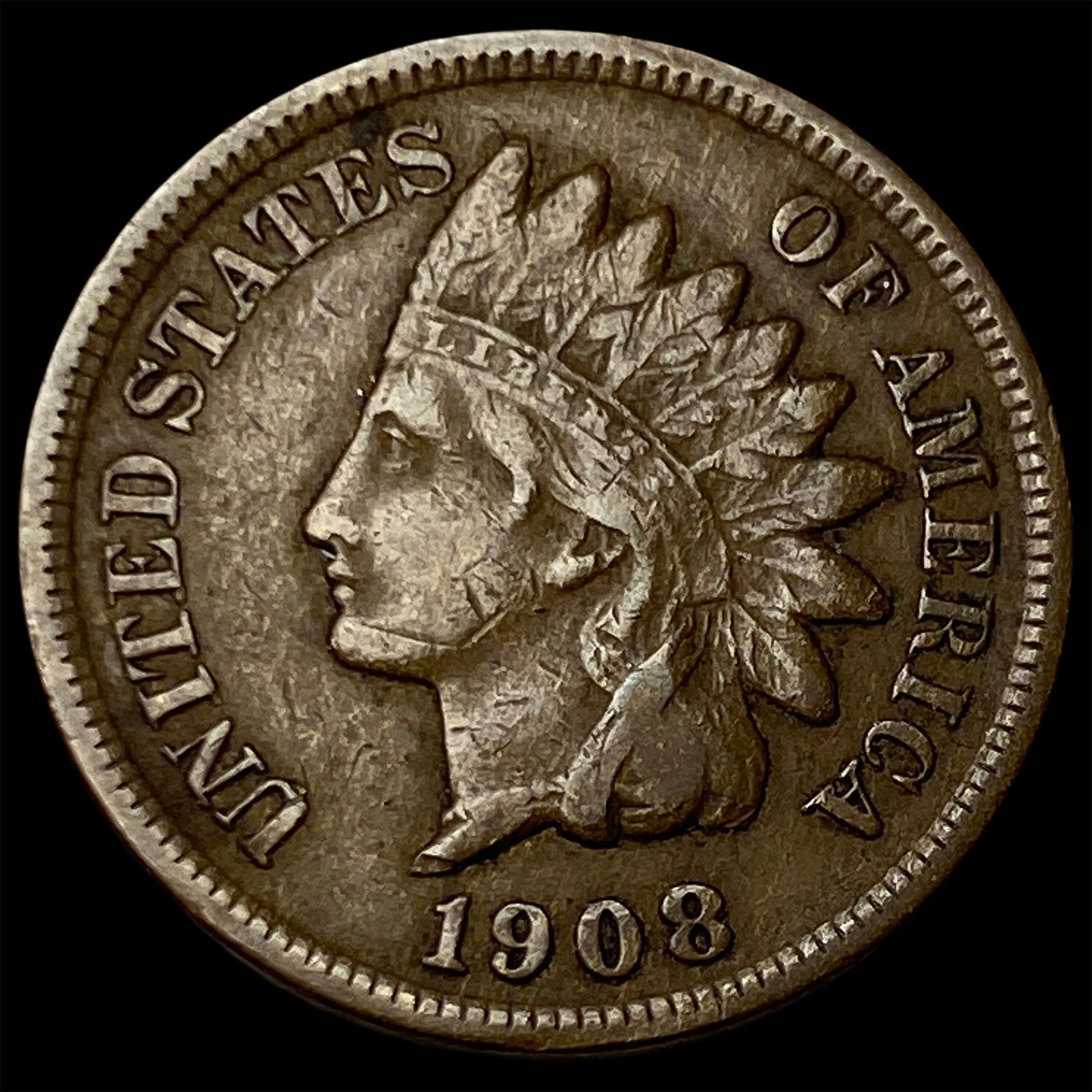 1908-S Indian Head Cent NICELY CIRCULATED (1 of 2)