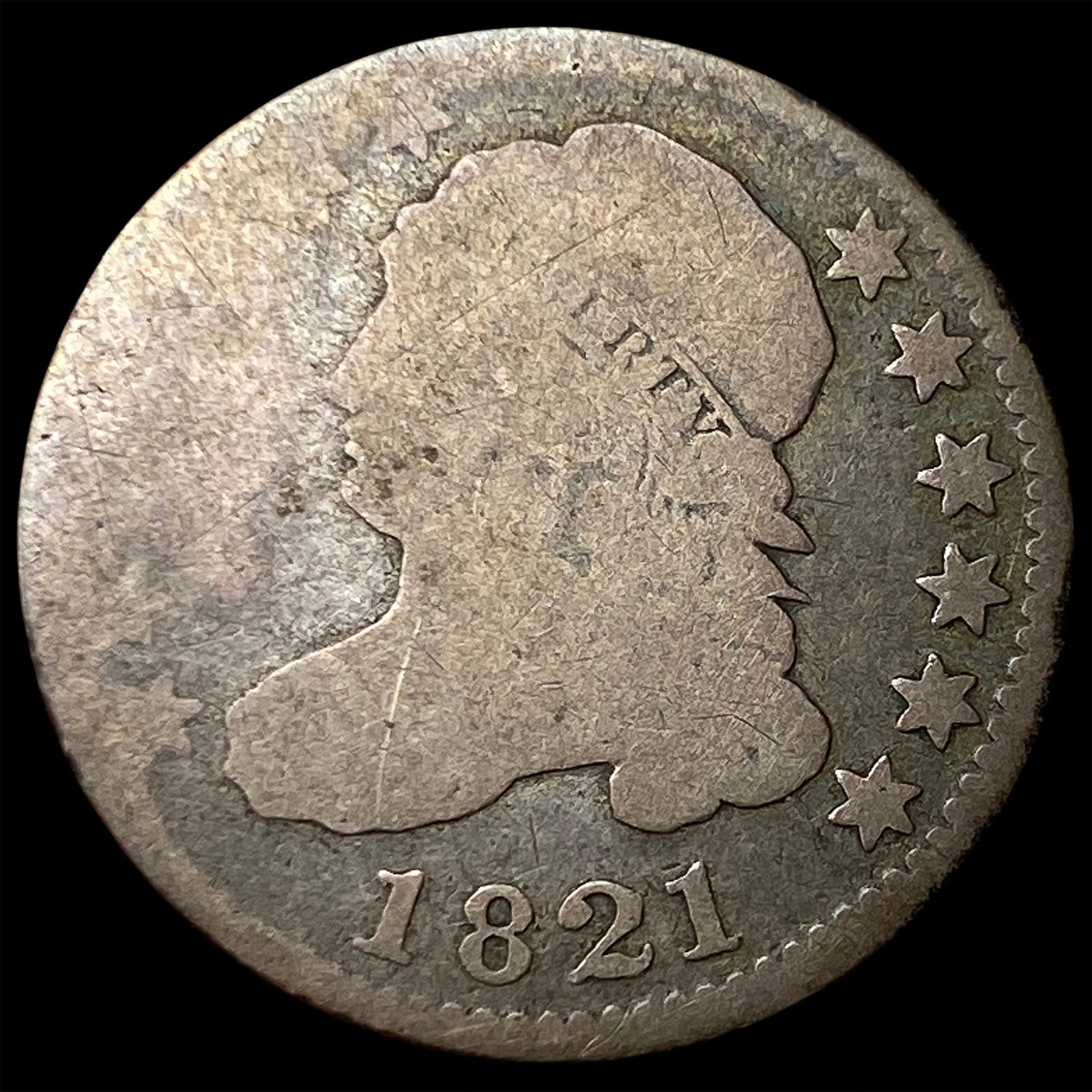 1821 Silver Capped Bust Dime NICELY CIRCULATED (1 of 2)