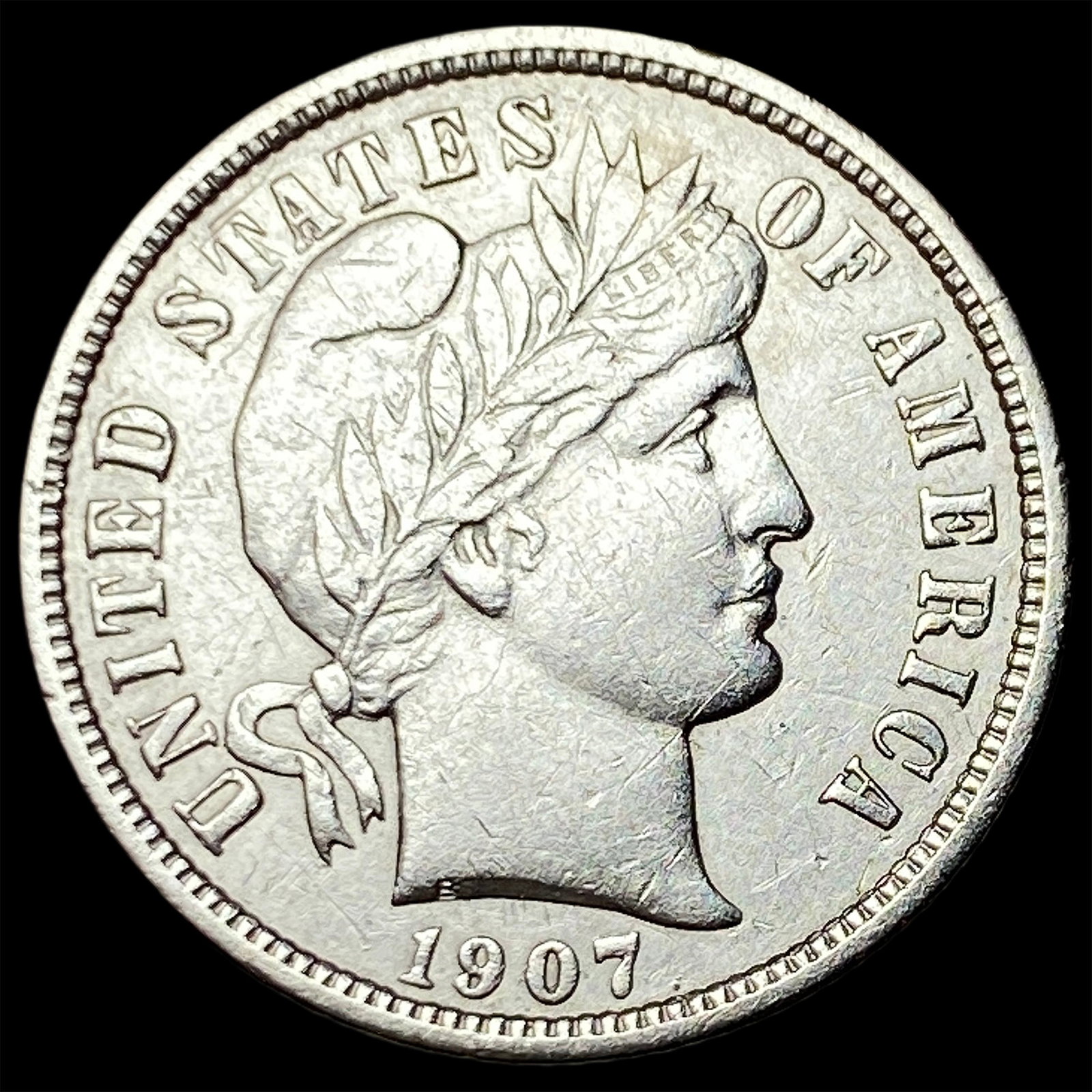 1907 Silver Barber Dime CHOICE AU: 1907 Silver Barber Dime CHOICE AU