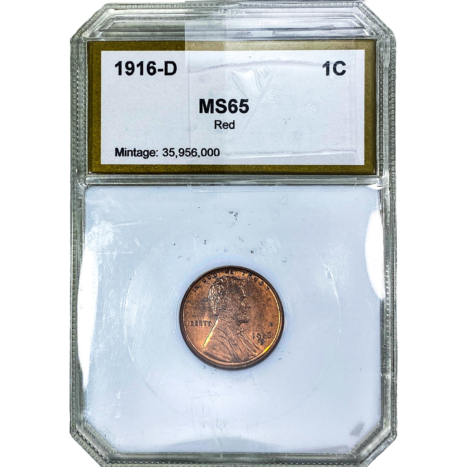 1916-D Wheat Cent PCI MS65 Red (1 of 2)