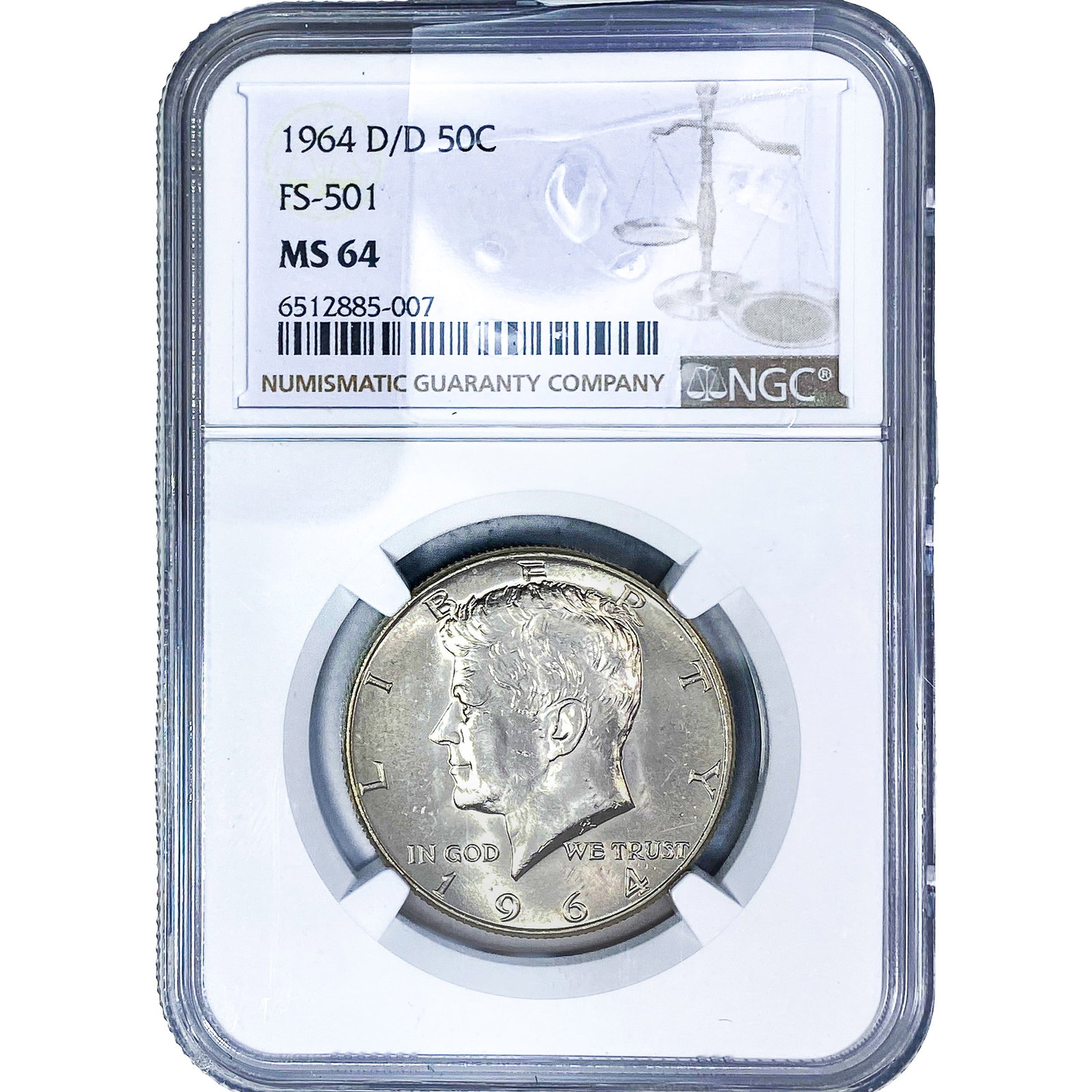 1964 D/D Kennedy Half Dollar NGC MS64 (1 of 2)