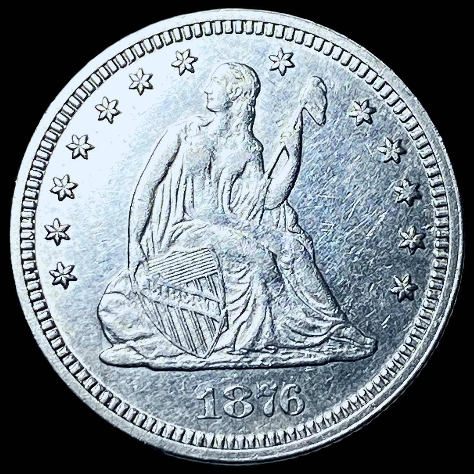 1876 Seated Liberty Quarter CHOICE BU: 1876 Seated Liberty Quarter CHOICE BU
