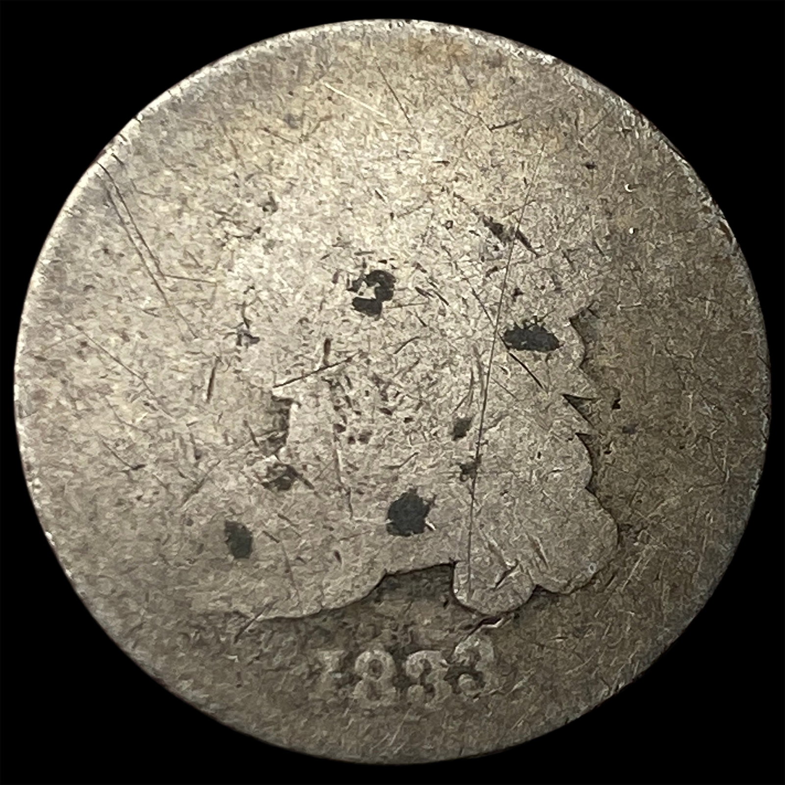 1833 Silver Capped Bust Dime NICELY CIRCULATED: 1833 Silver Capped Bust Dime NICELY CIRCULATED