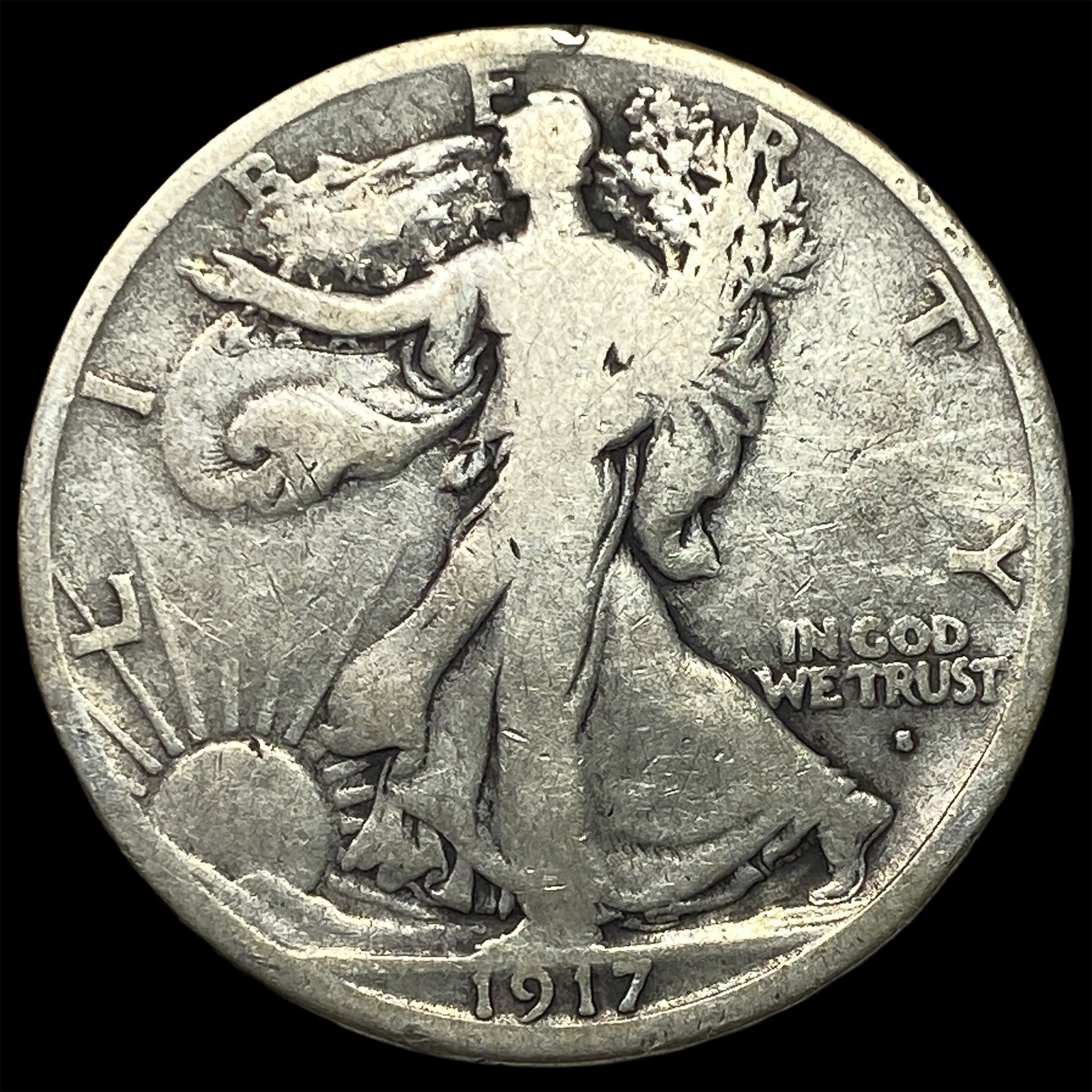 1917 Walking Liberty Half Dollar LIGHTLY CIRCULATED: 1917 Walking Liberty Half Dollar LIGHTLY CIRCULATED