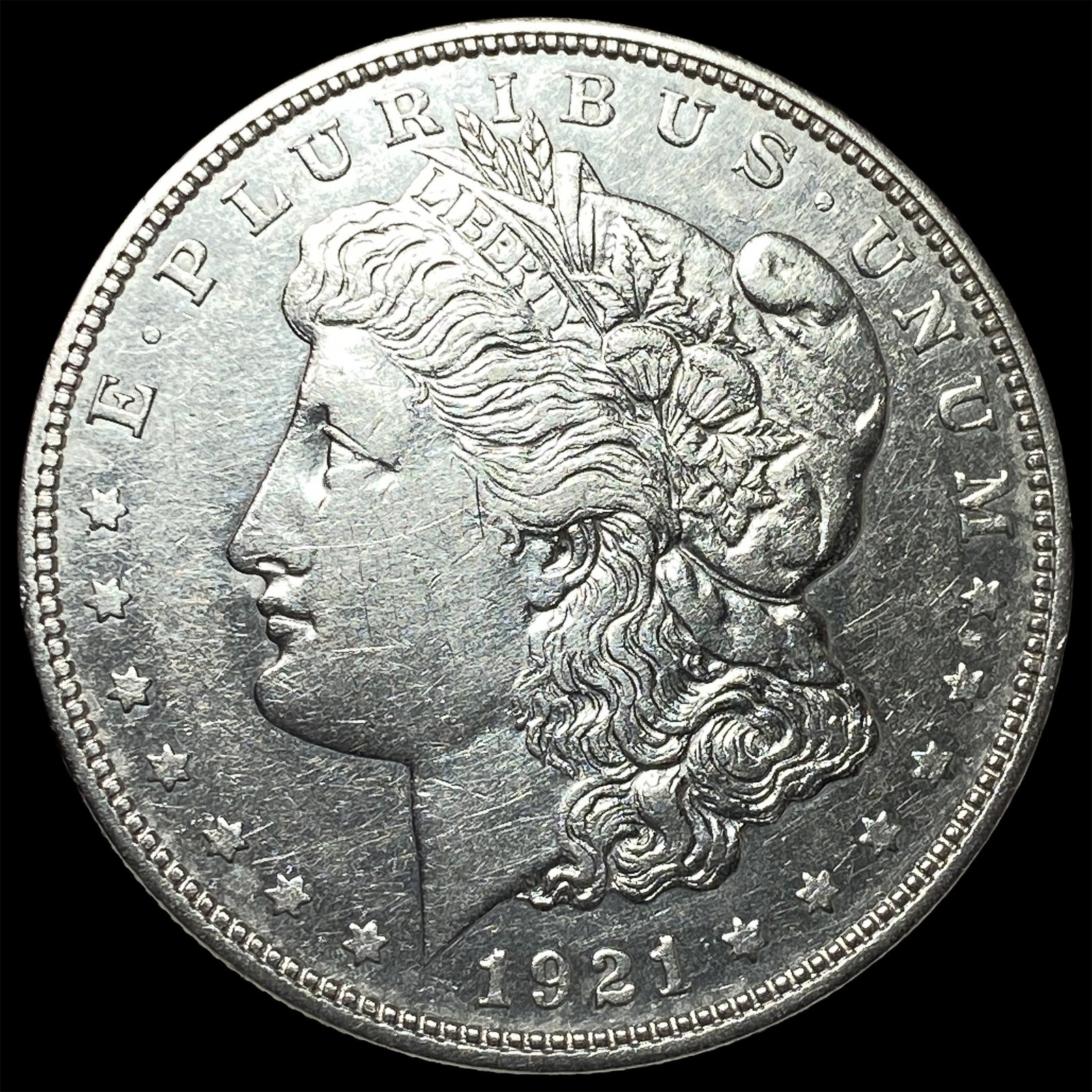 1921 Silver Morgan Dollar ABOUT UNCIRCULATED: 1921 Silver Morgan Dollar ABOUT UNCIRCULATED