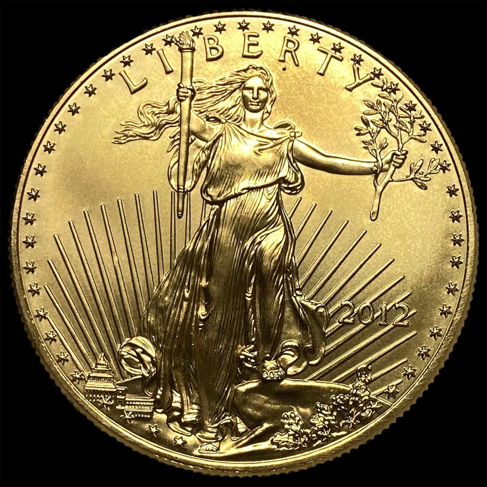2012 1 oz Gold American Eagle $50 GEM BU (1 of 2)