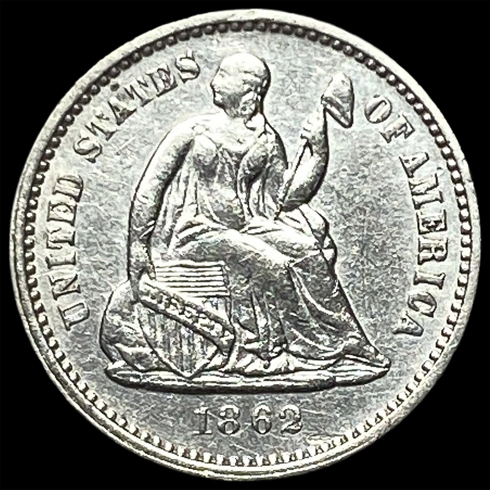 1862 Silver Seated Liberty Half Dime CHOICE BU: 1862 Silver Seated Liberty Half Dime CHOICE BU