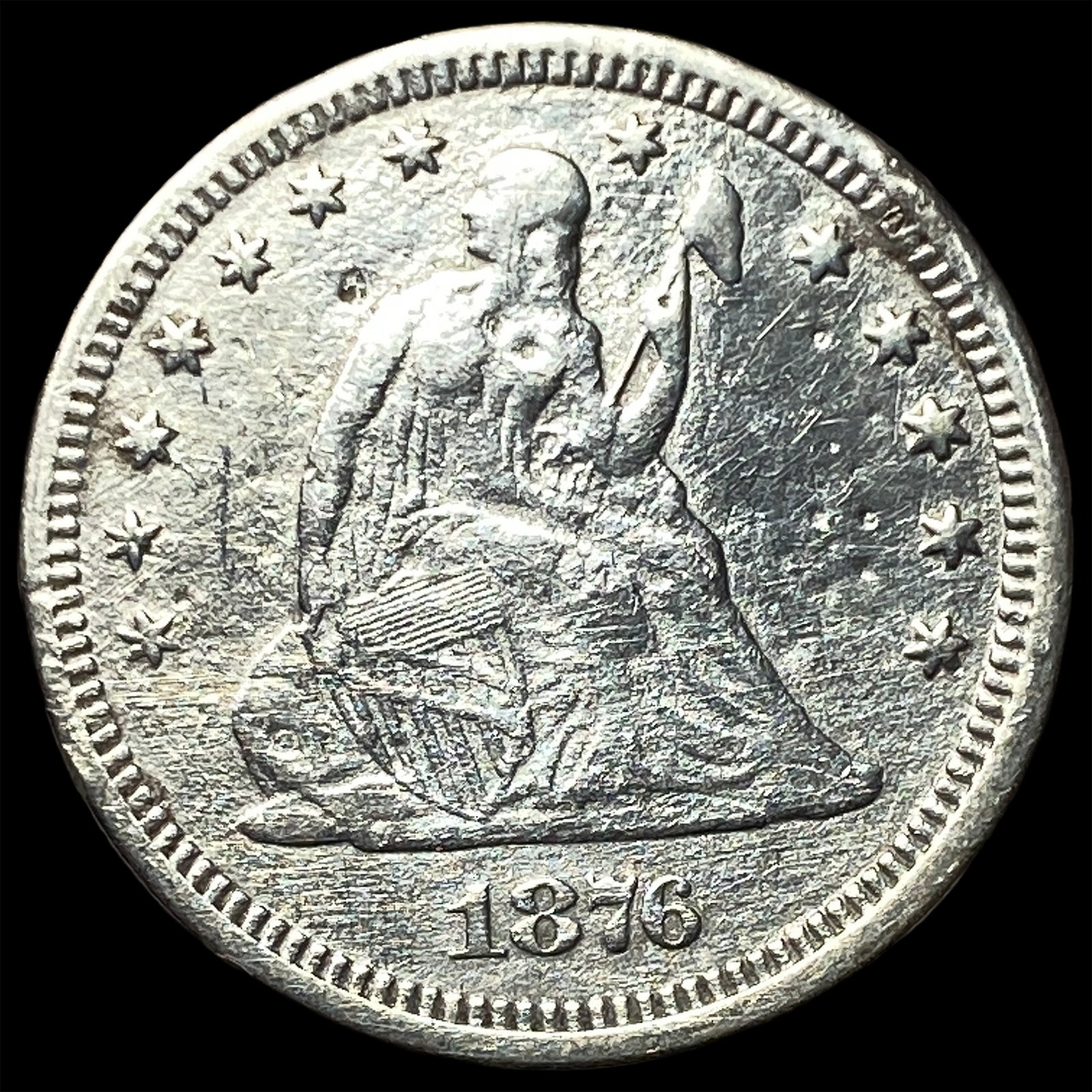 1876-CC Silver Quarter Dollar CLOSELY UNCIRCULATED (1 of 2)