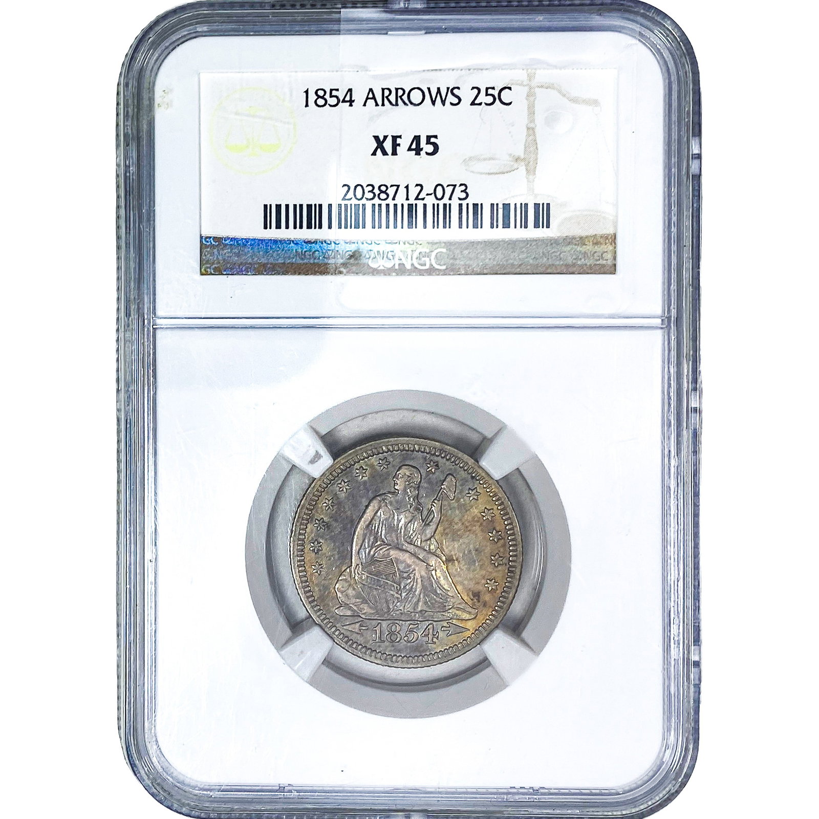 1854 Seated Liberty Quarter NGC XF45 Arrows (1 of 2)