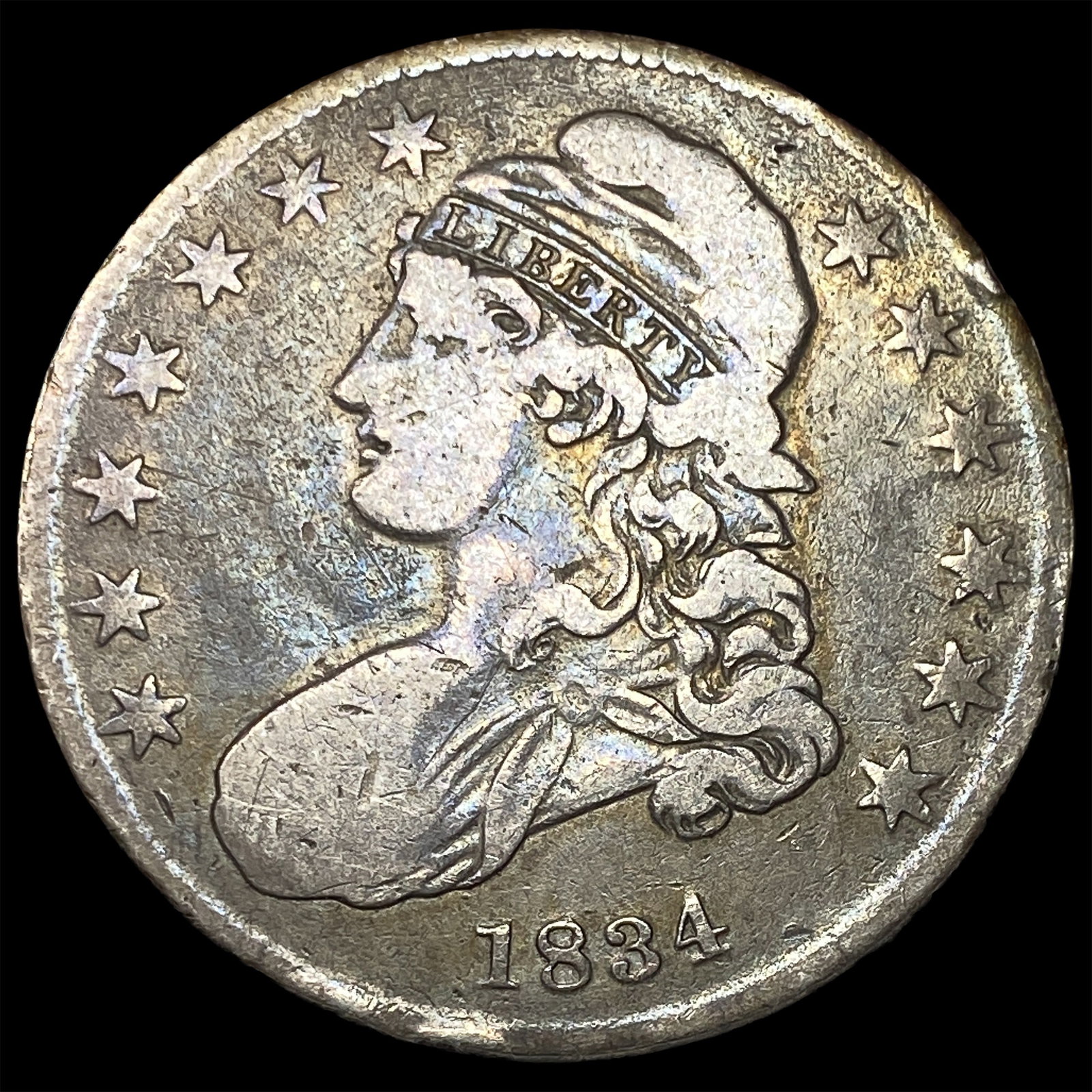 1834 Capped Bust Half Dollar LIGHTLY CIRCULATED: 1834 Capped Bust Half Dollar LIGHTLY CIRCULATED