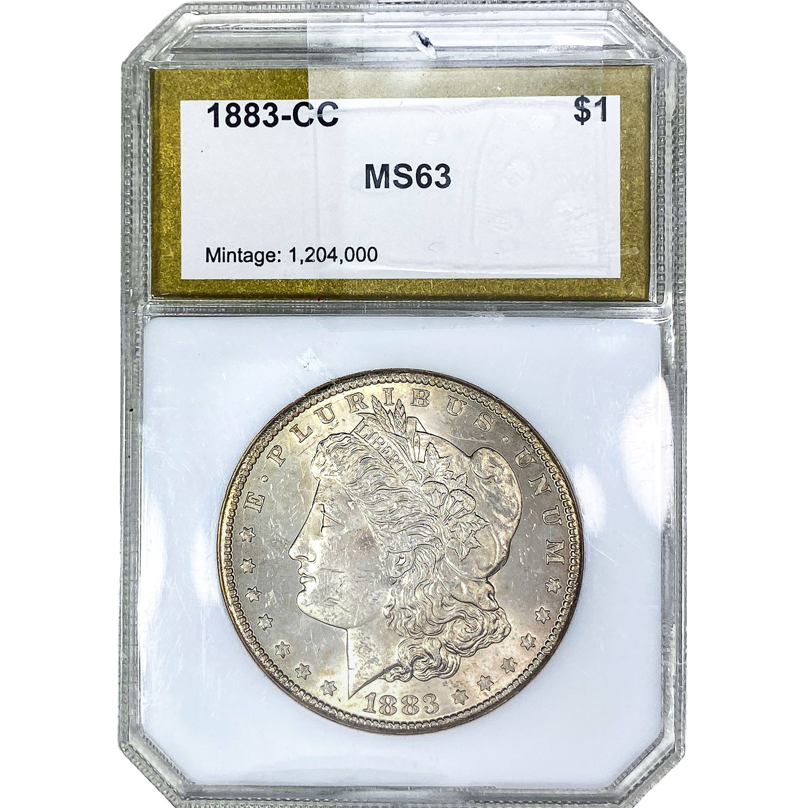 1883-CC Morgan Silver Dollar PCI MS63: 1883-CC Morgan Silver Dollar PCI MS63