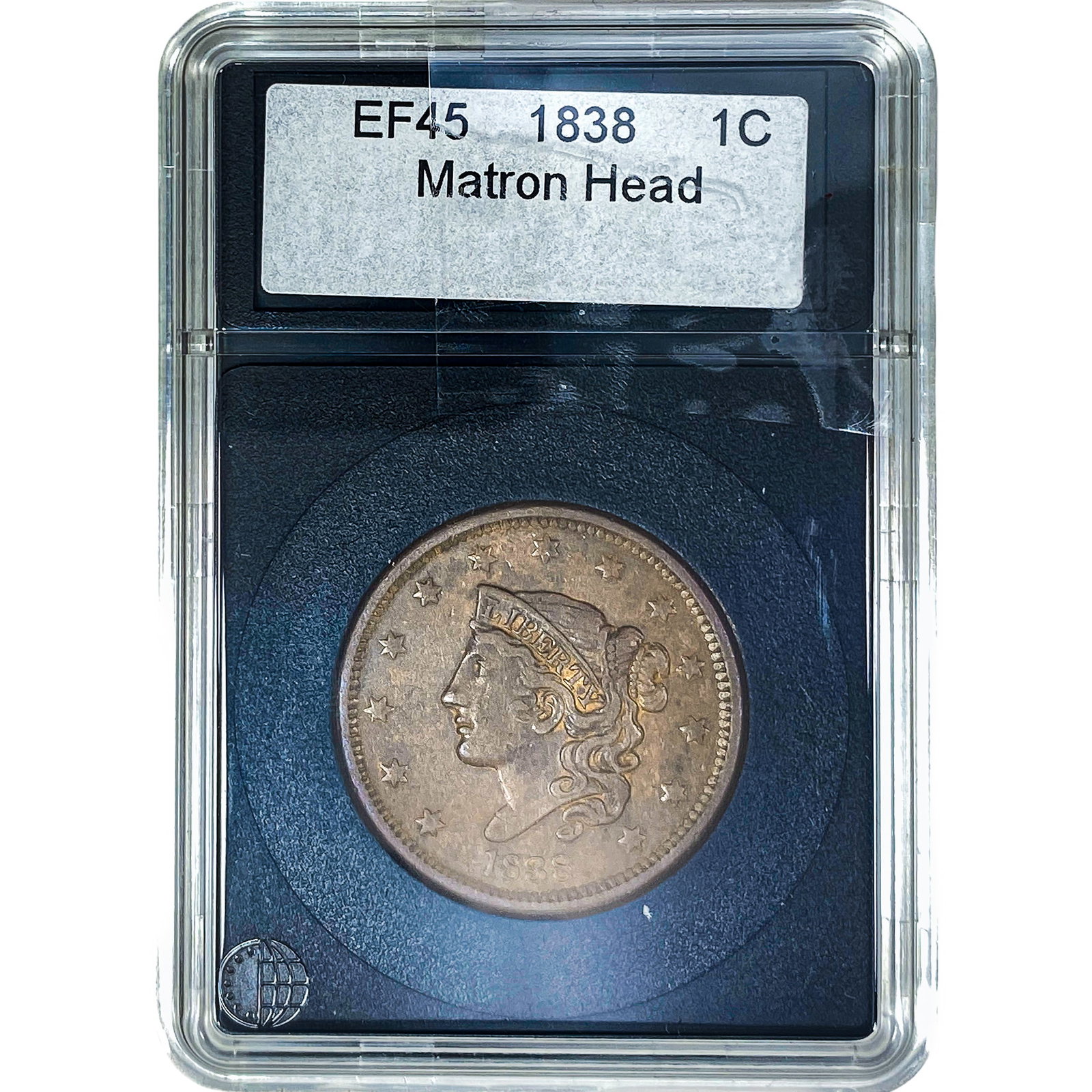 1838 Coronet Head Large Cent EF45 (1 of 2)