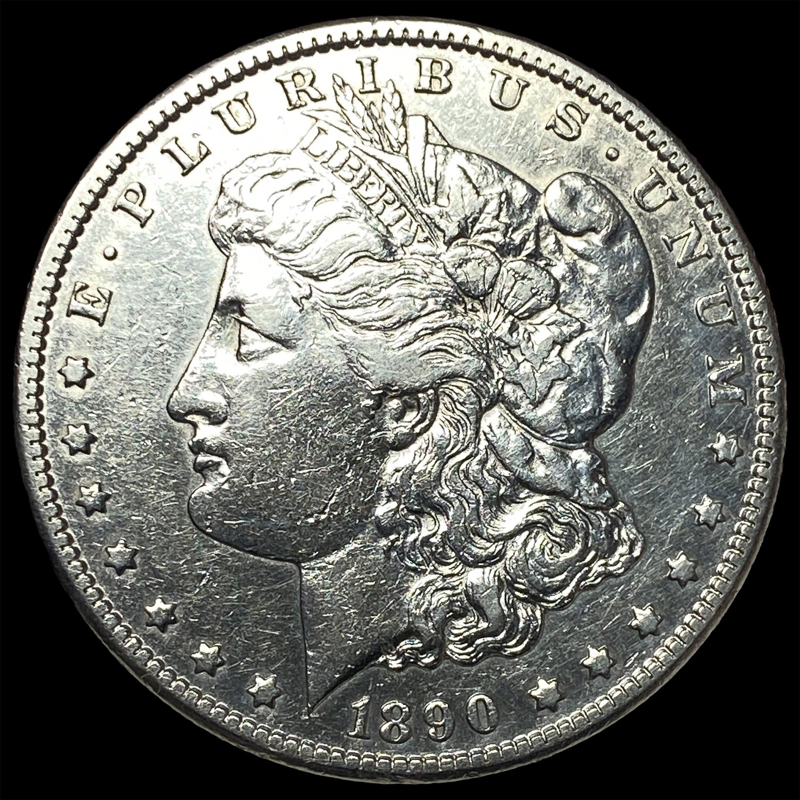 1890-CC Silver Morgan Dollar CLOSELY UNCIRCULATED: 1890-CC Silver Morgan Dollar CLOSELY UNCIRCULATED
