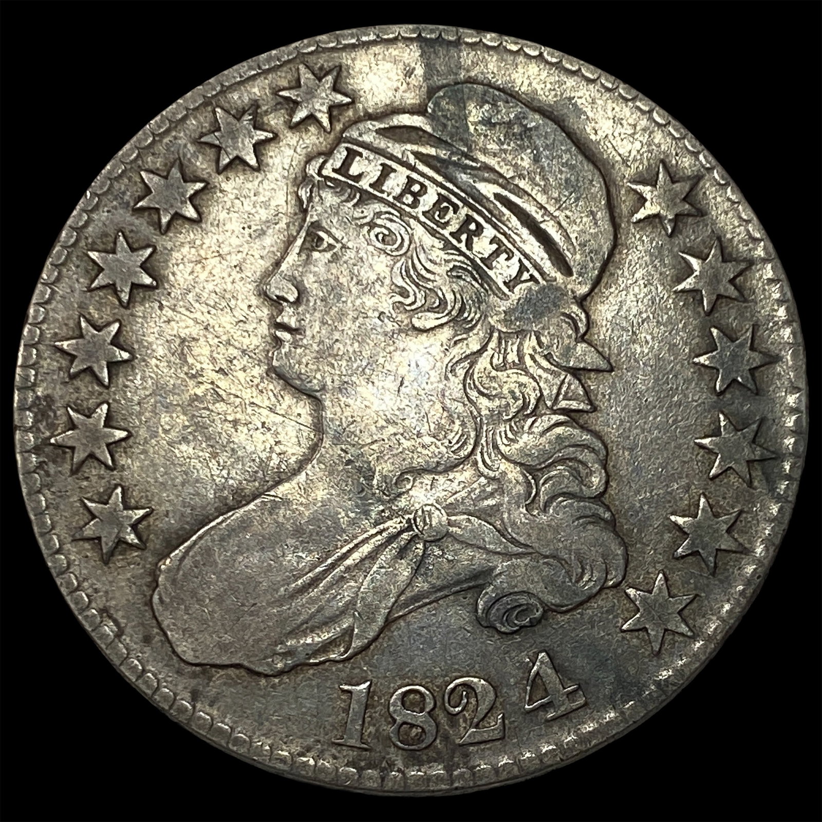 1824 Capped Bust Half Dollar LIGHTLY CIRCULATED (1 of 2)